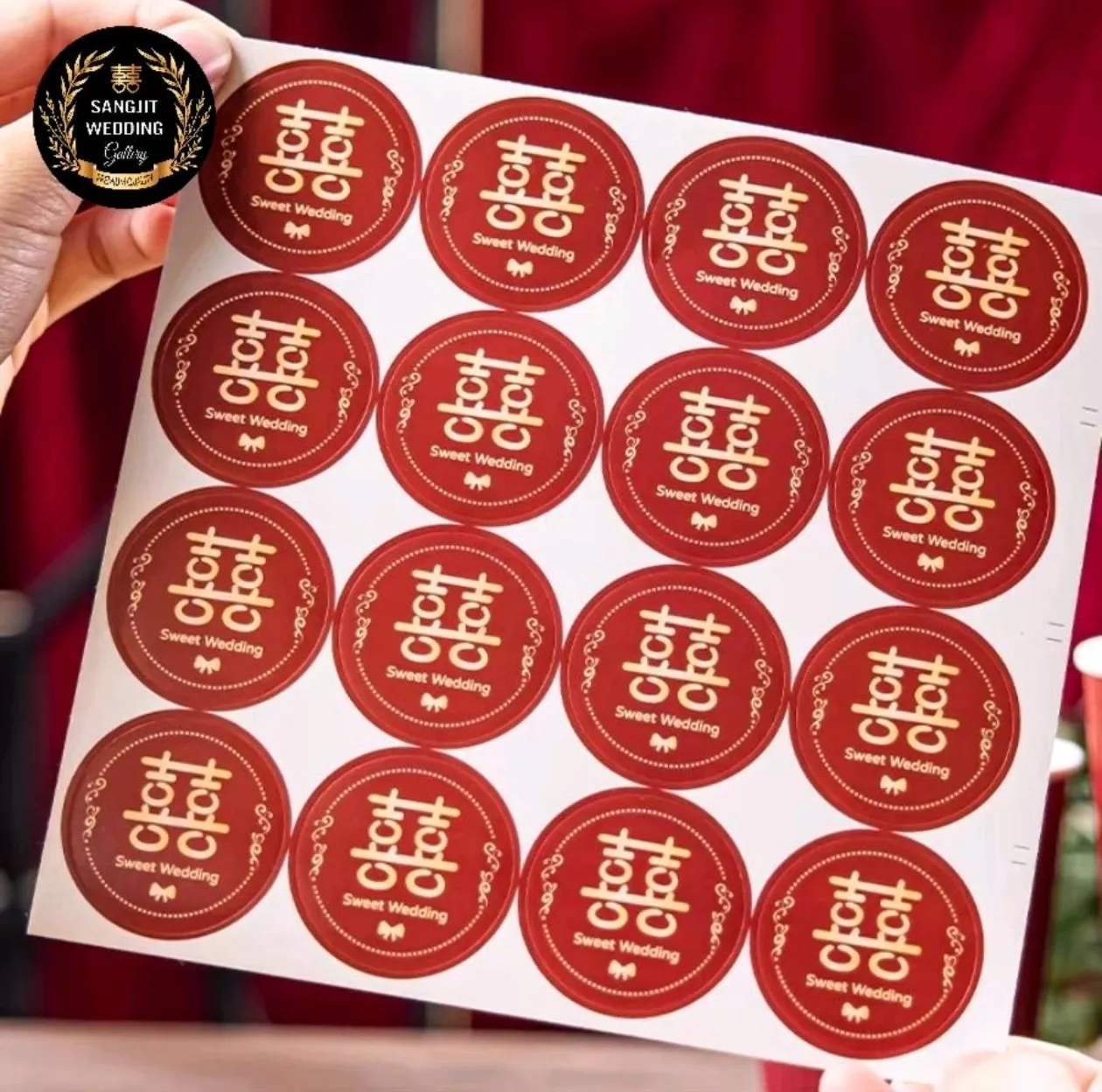 Stiker Shuang Xi Isi 5 Lbr Lebar 3 Cm