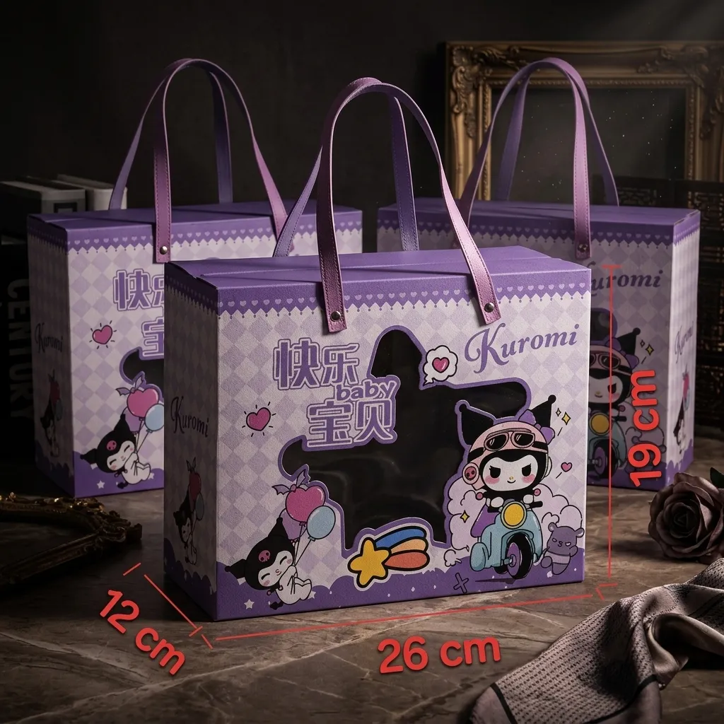 Hamper Ulang Tahun Kuromi Ungu 26x12x19 Cm