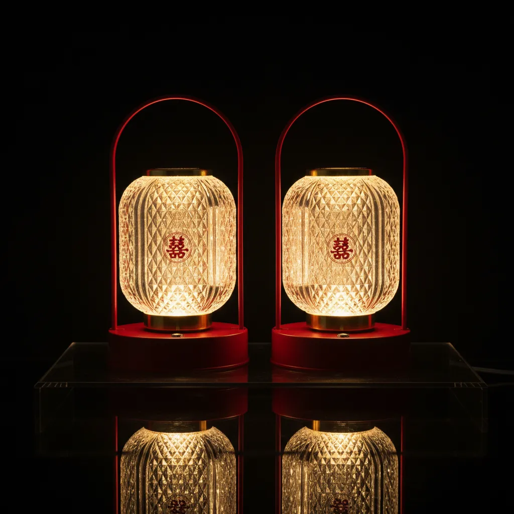 Lampu Meja Cristal Pegangan Sepasang