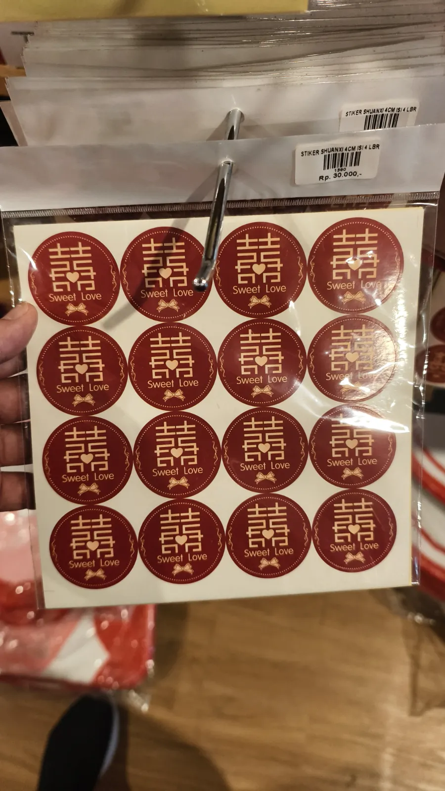 Stiker Shuang Xi Bulat Maron