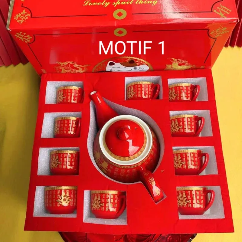 Teko Set 10 Gelas + Nampan Plastik