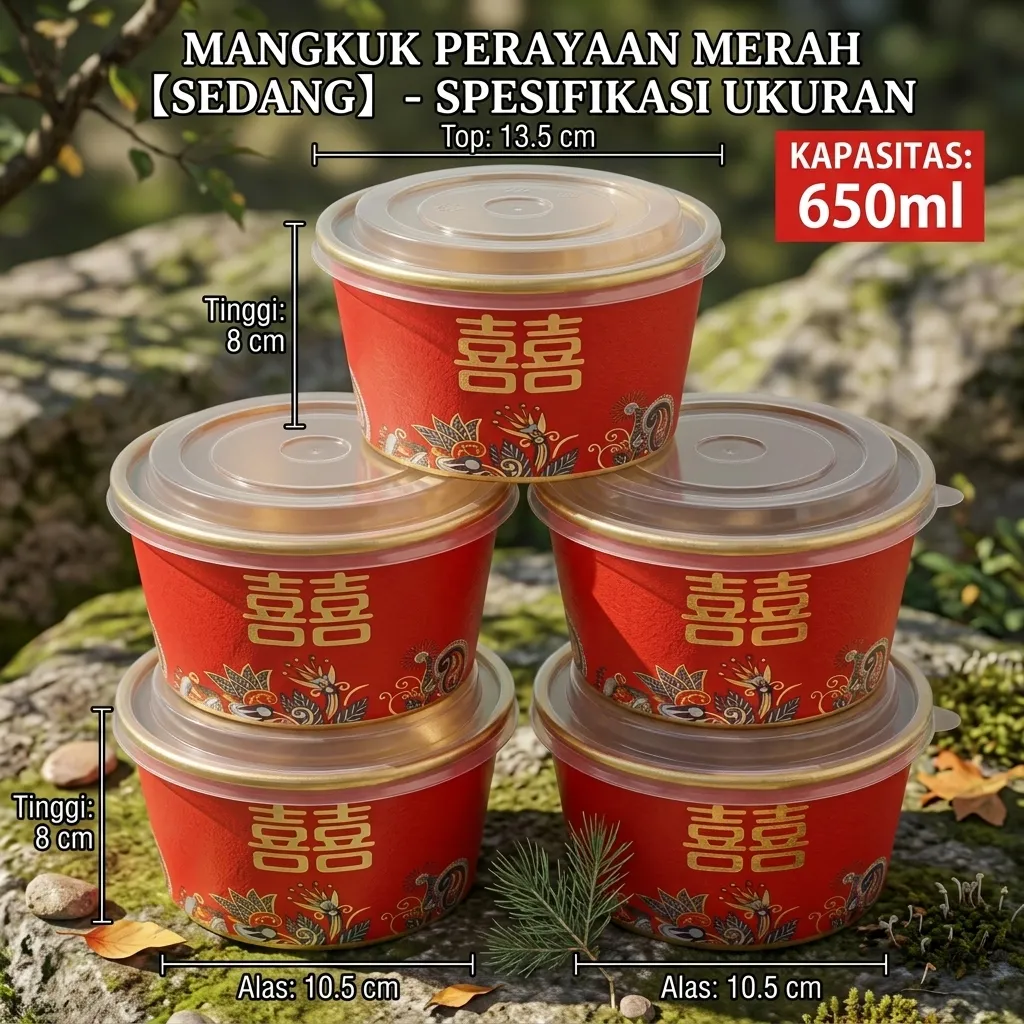 Mangkuk Gold Foil 800 Ml + Tutup Isi 5