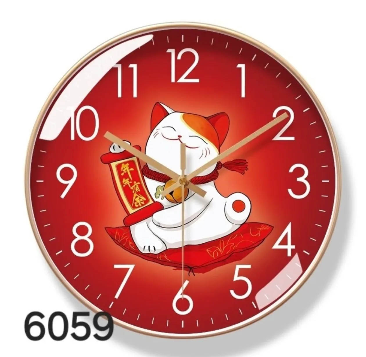 Jam Dinding Kucing 12" Kode