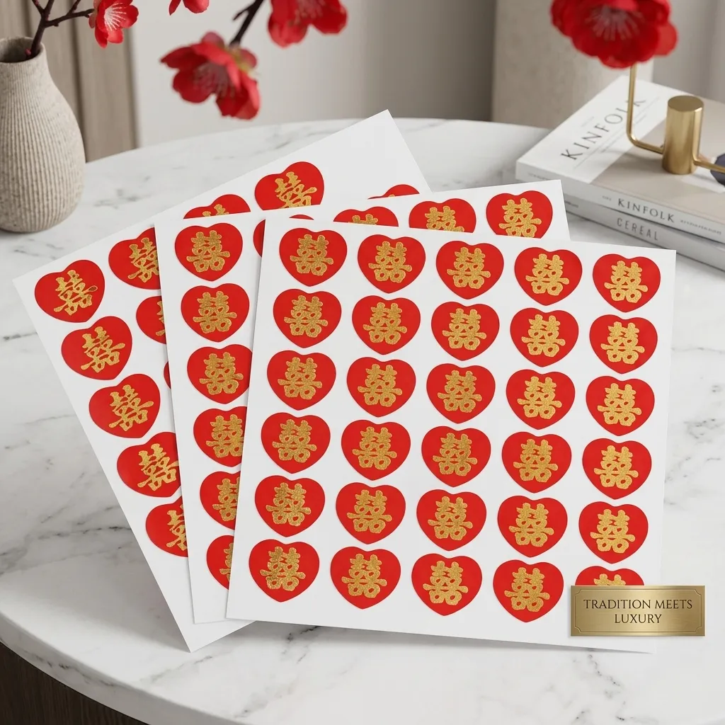 Stiker Shuang Xi Love Sedang 2.5 Cm