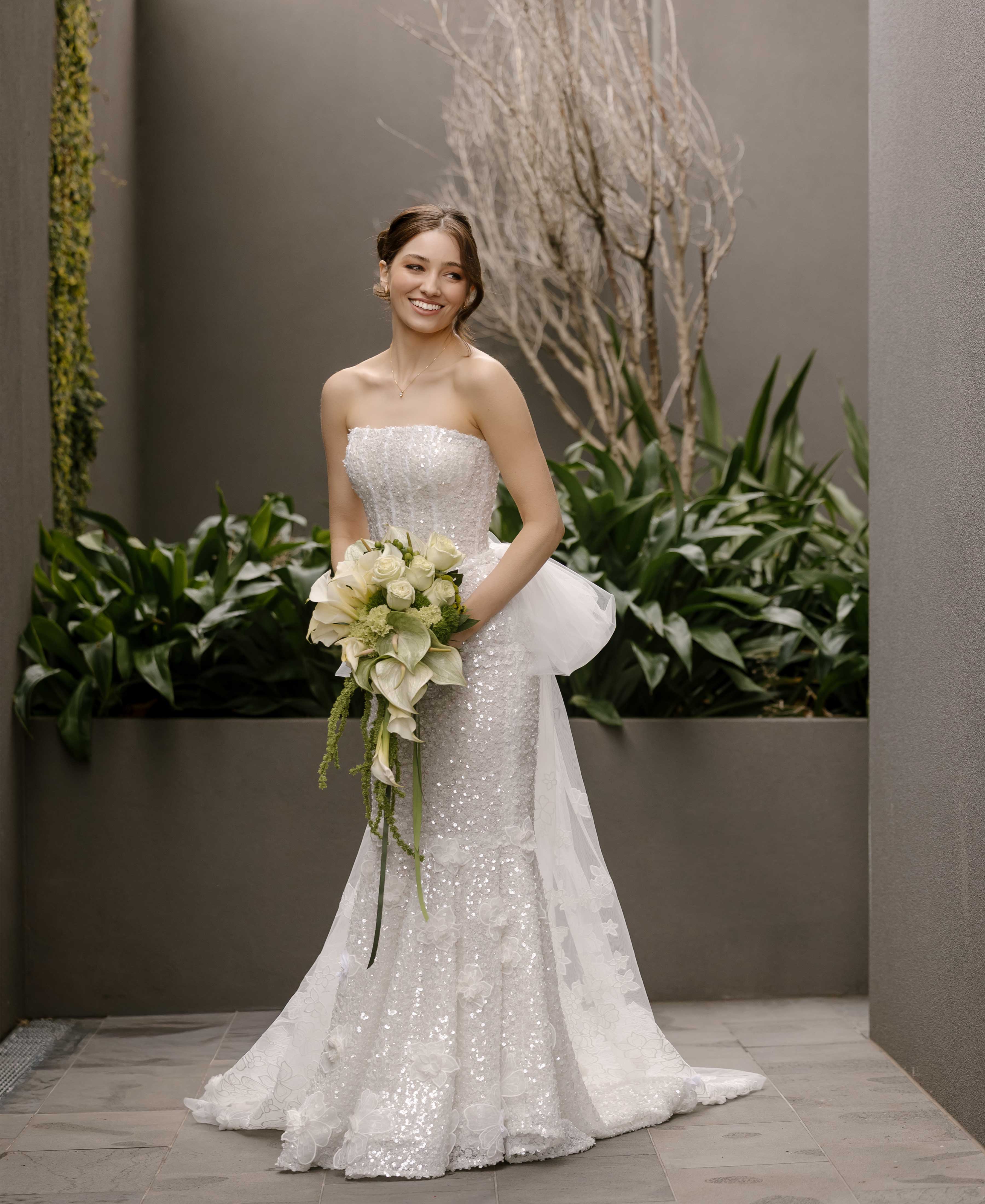 Seren | Sequin Floral Lace Wedding Dress