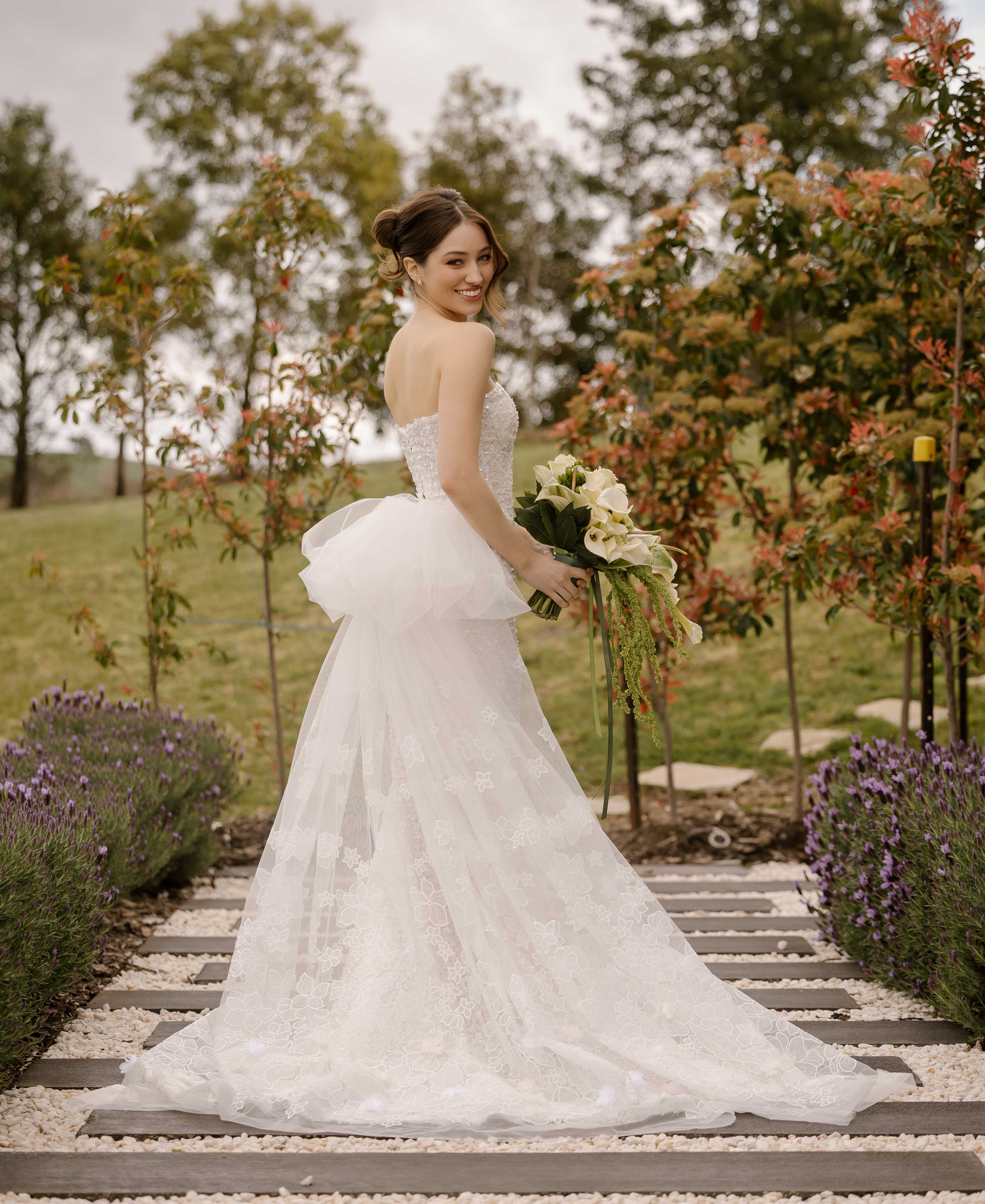 Seren | Sequin Floral Lace Wedding Dress 2