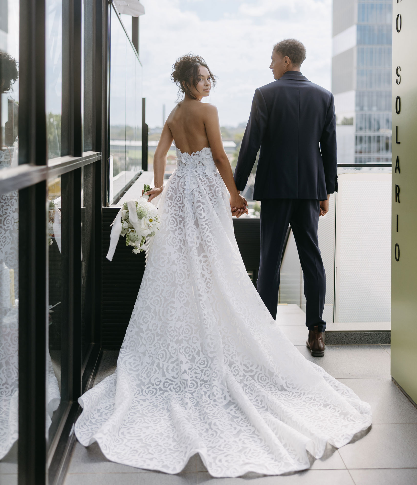 Rozella , Couple Look| Floral Lace Wedding Gown 2