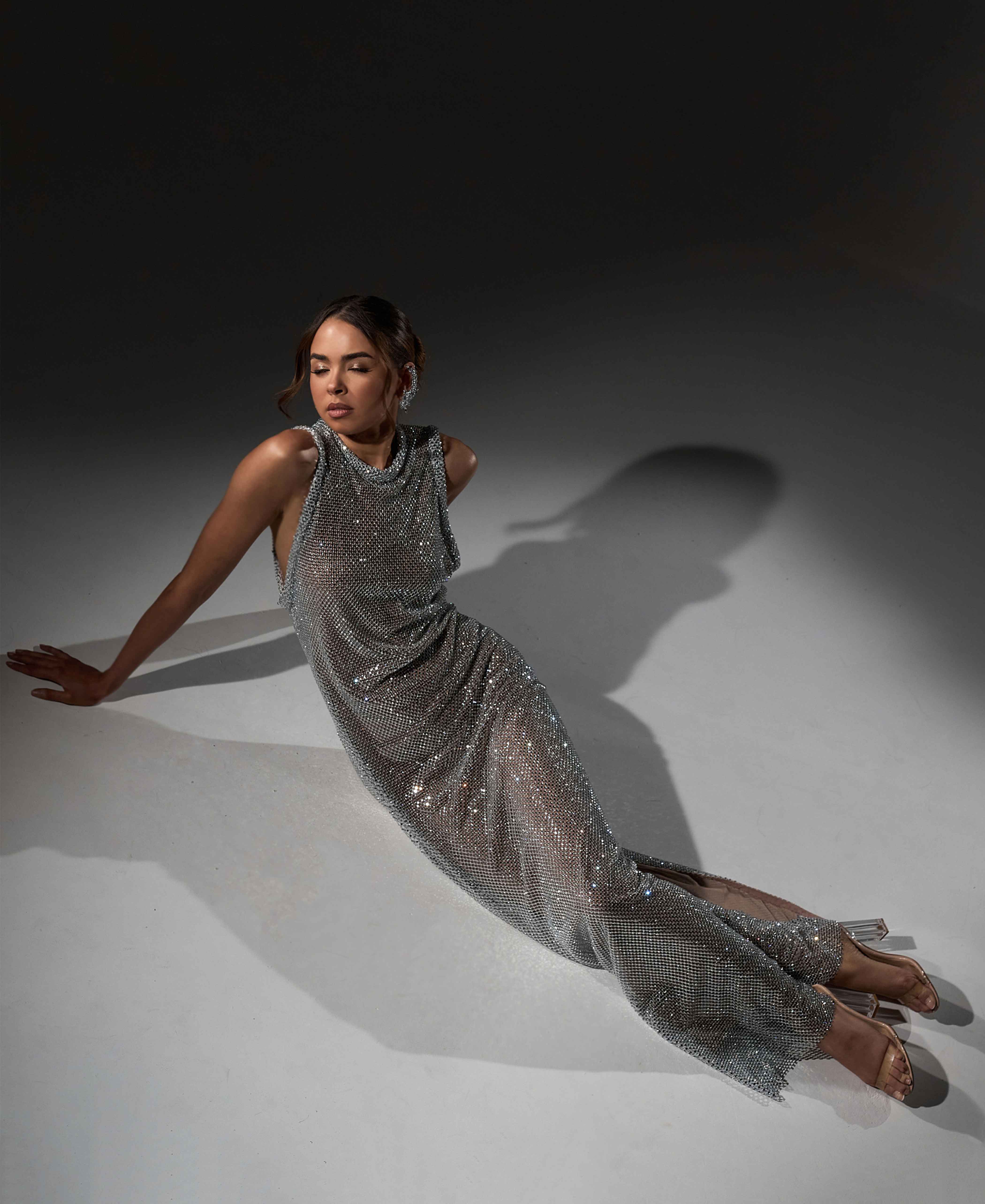 Vesper | Silver Mesh Evening Gown 3