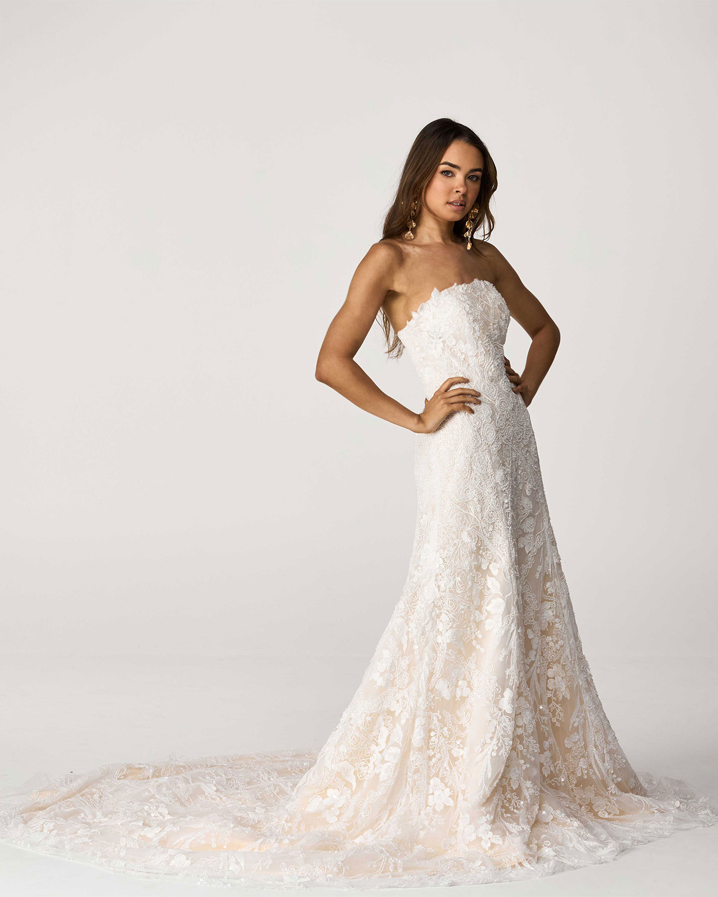 Celestia | Romantic Lace Strapless Wedding Dress