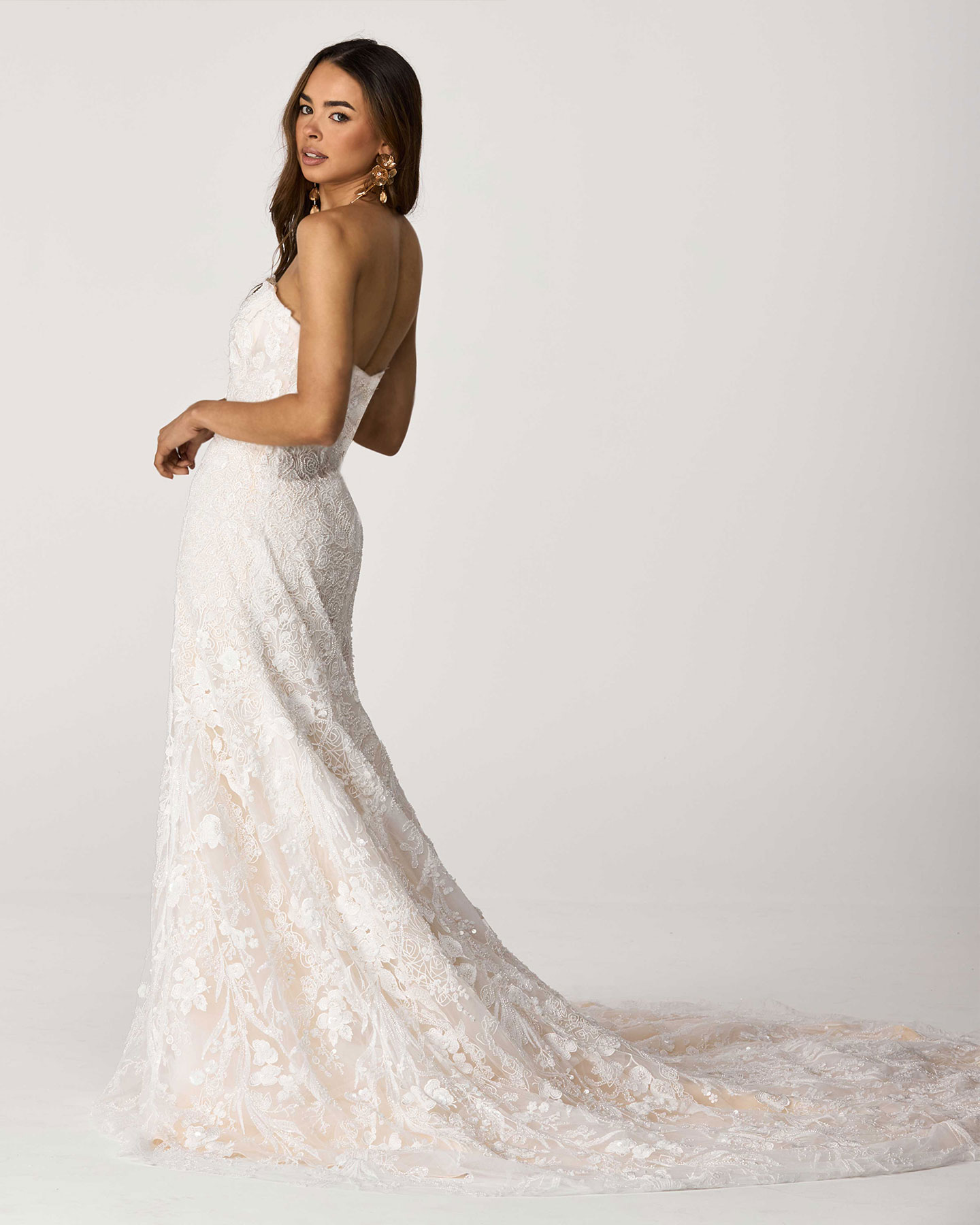 Celestia | Romantic Lace Strapless Wedding Dress 3