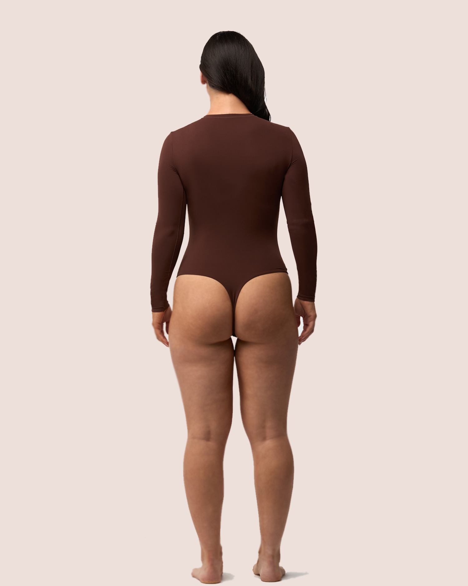 Long Sleeve Stretch Bodysuit – No Show Thong Back 2