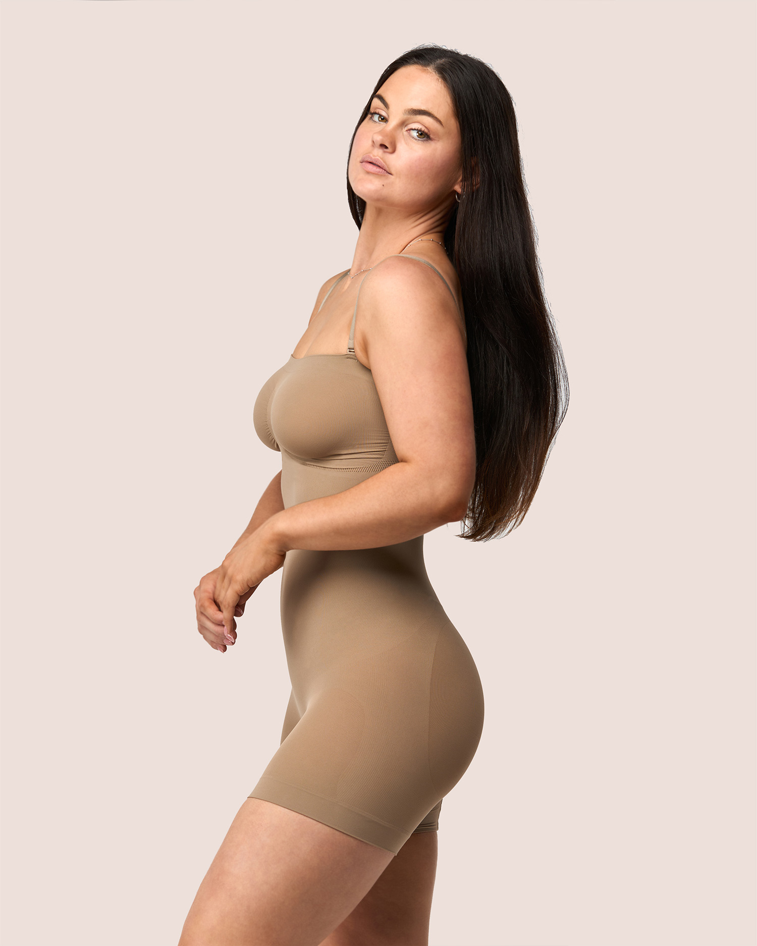 Seamless Shaping Mid-Thigh Bodysuit – Strapless Design 4