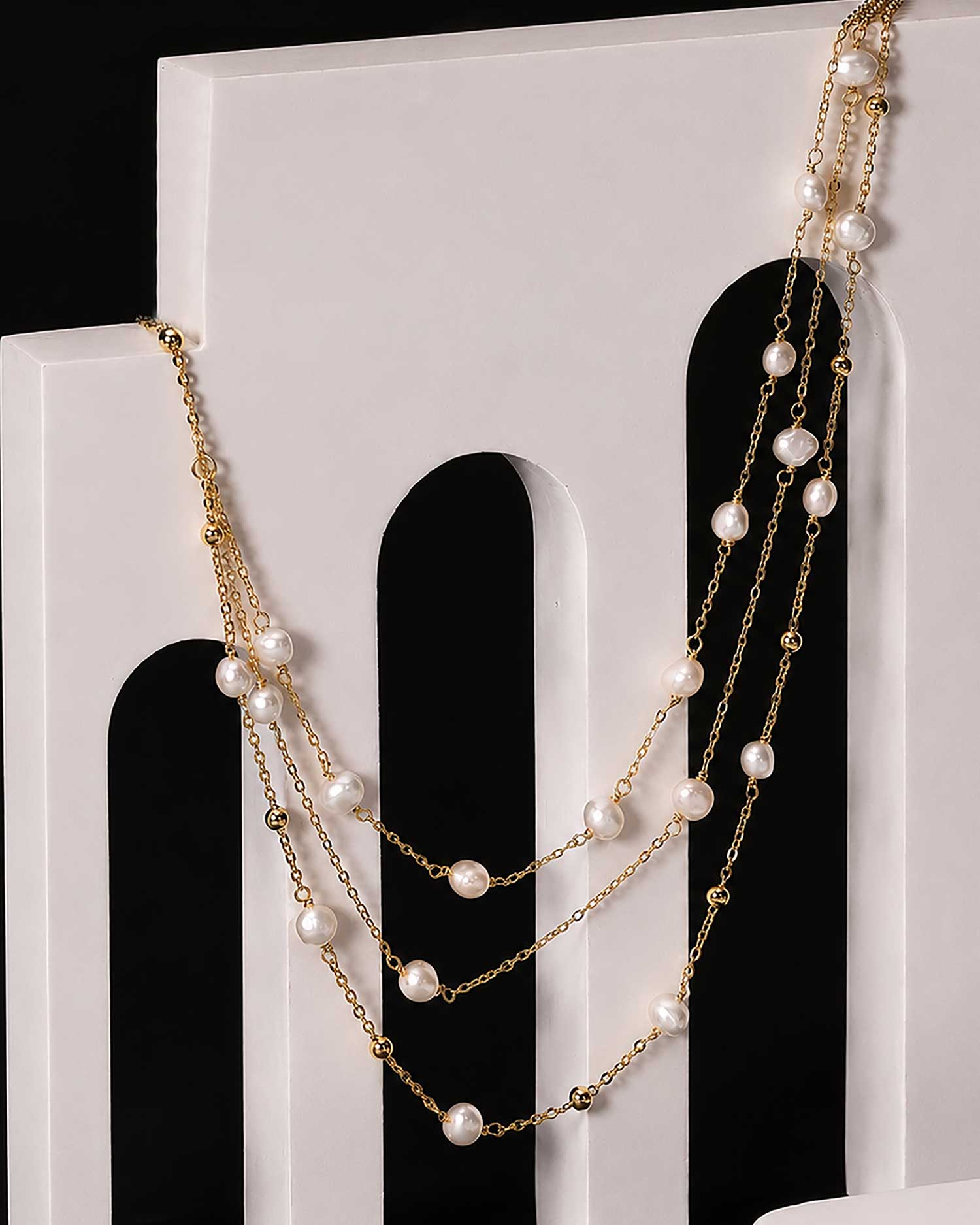 Celestine β Layered Freshwater Pearl Necklace