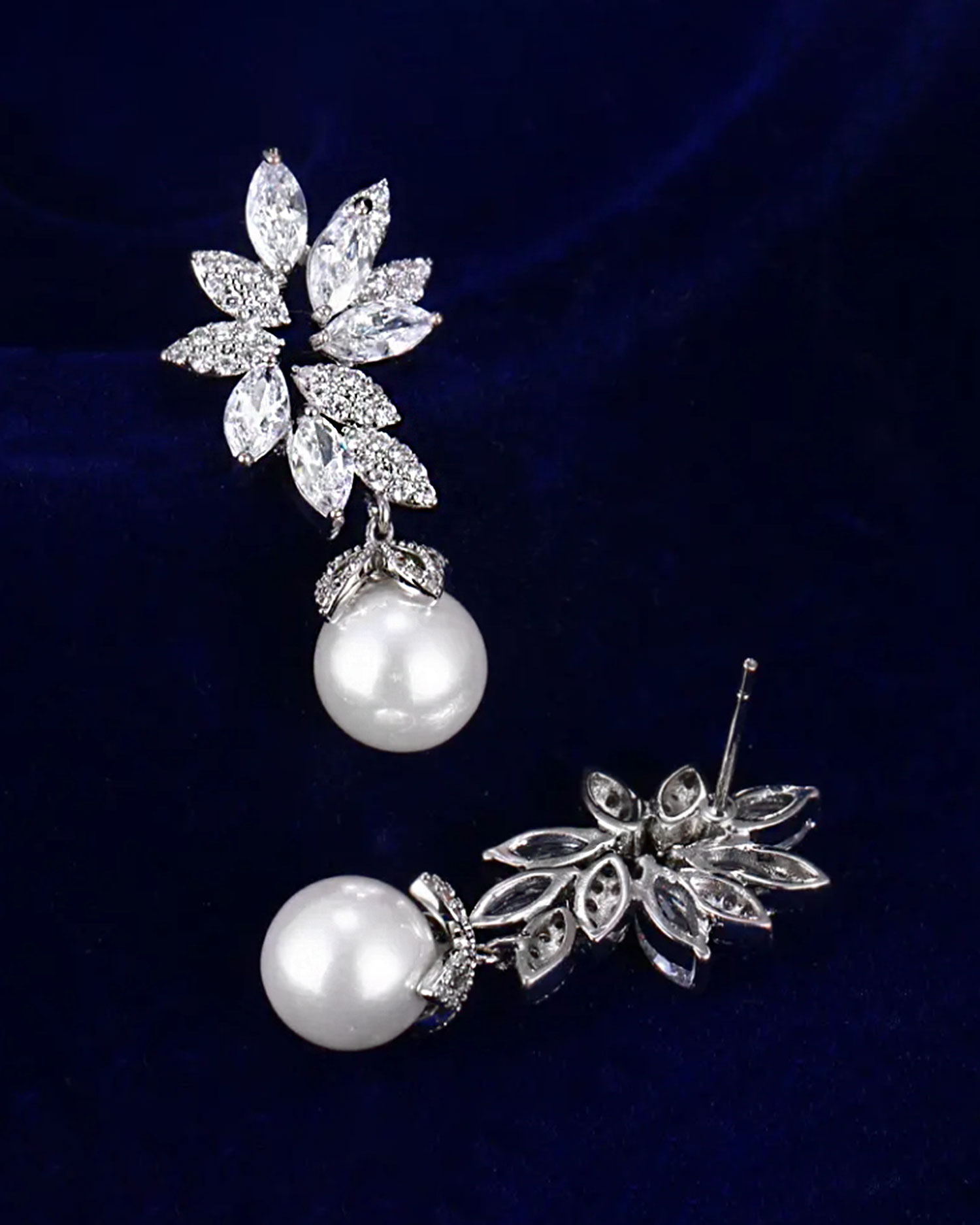 Ariel β Floral Pearl Stud Earrings