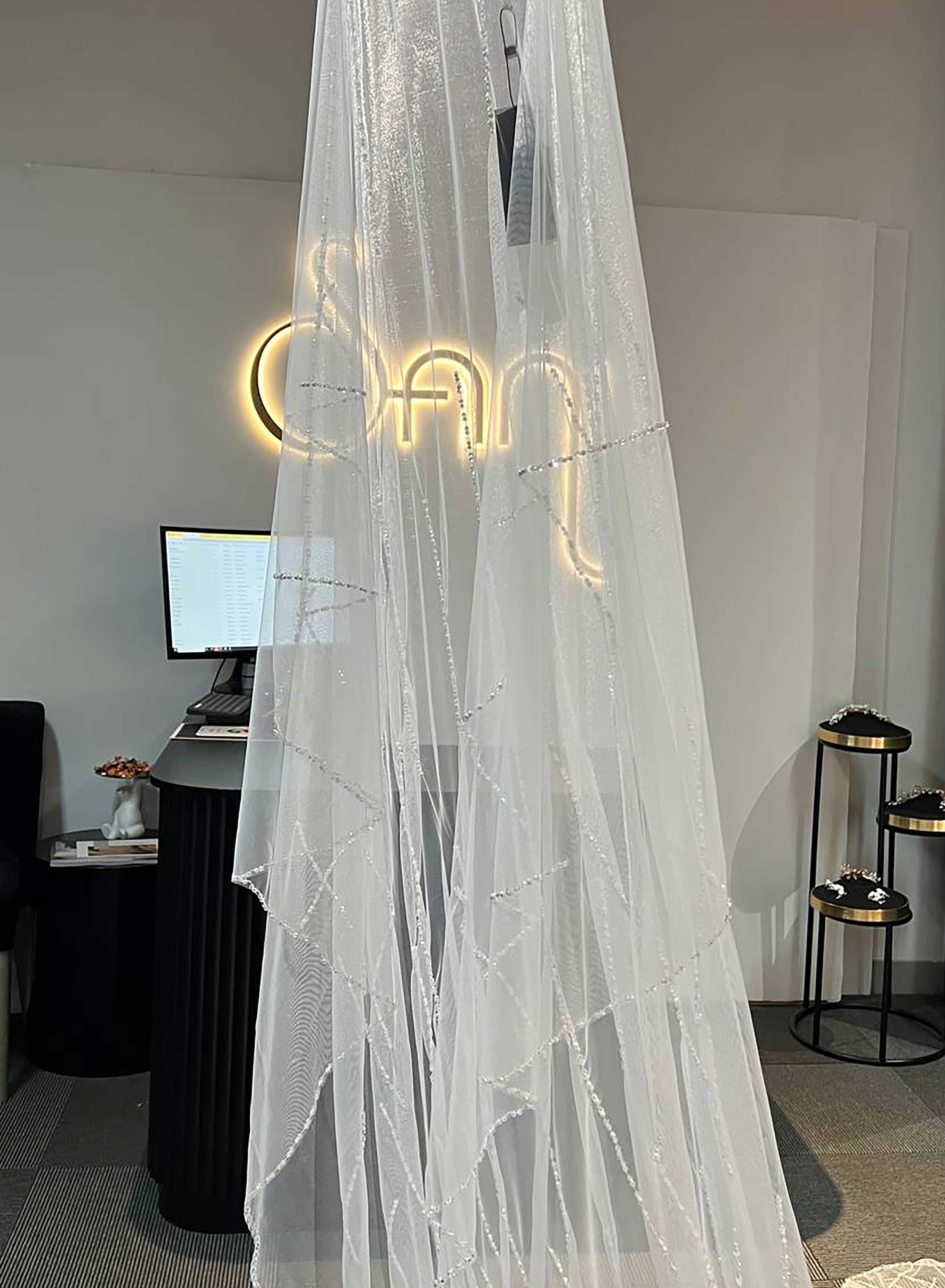 Astra – Crystal Pearl Cathedral Veil 3