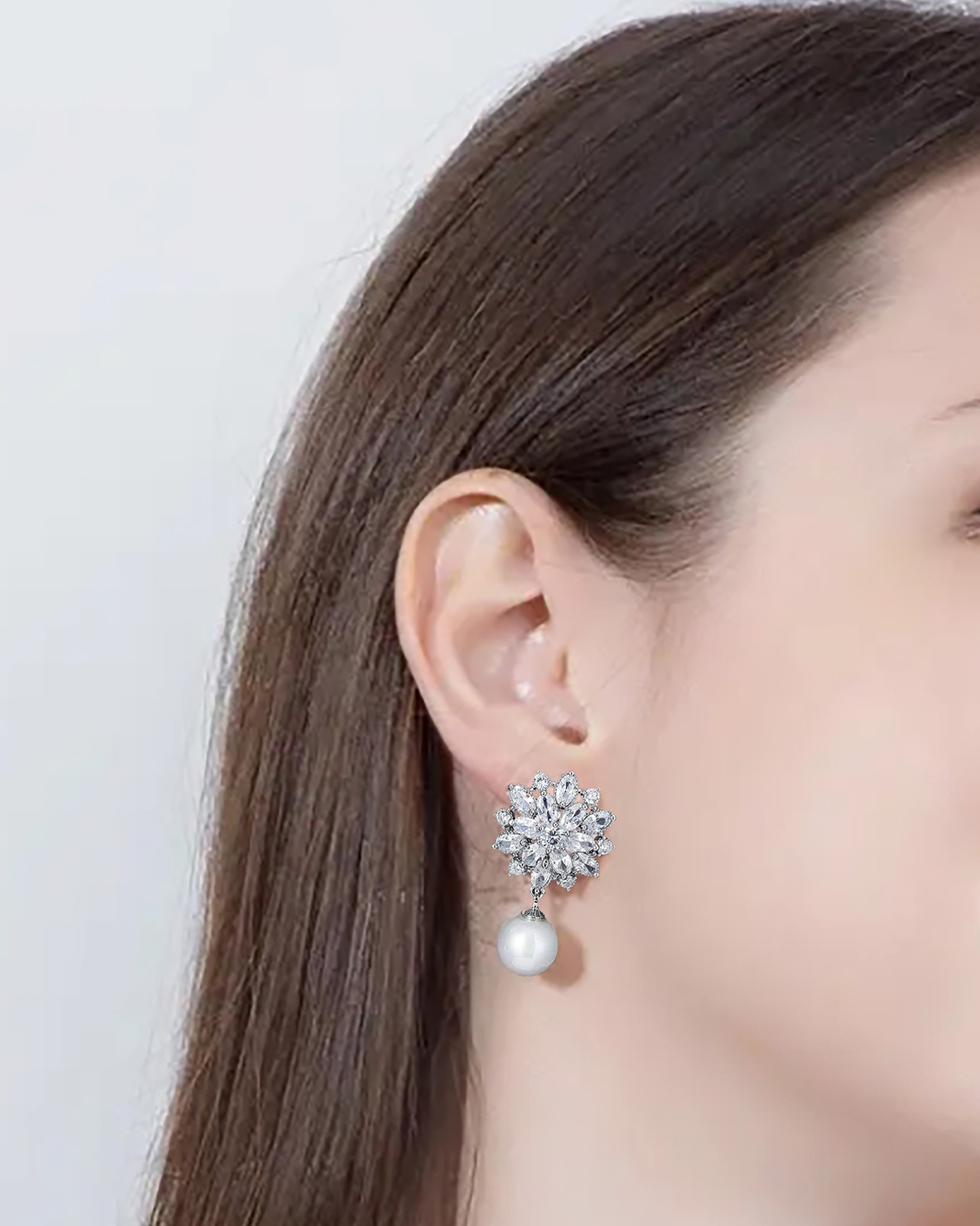 Celara – Bridal Pearl Drop Earrings 2
