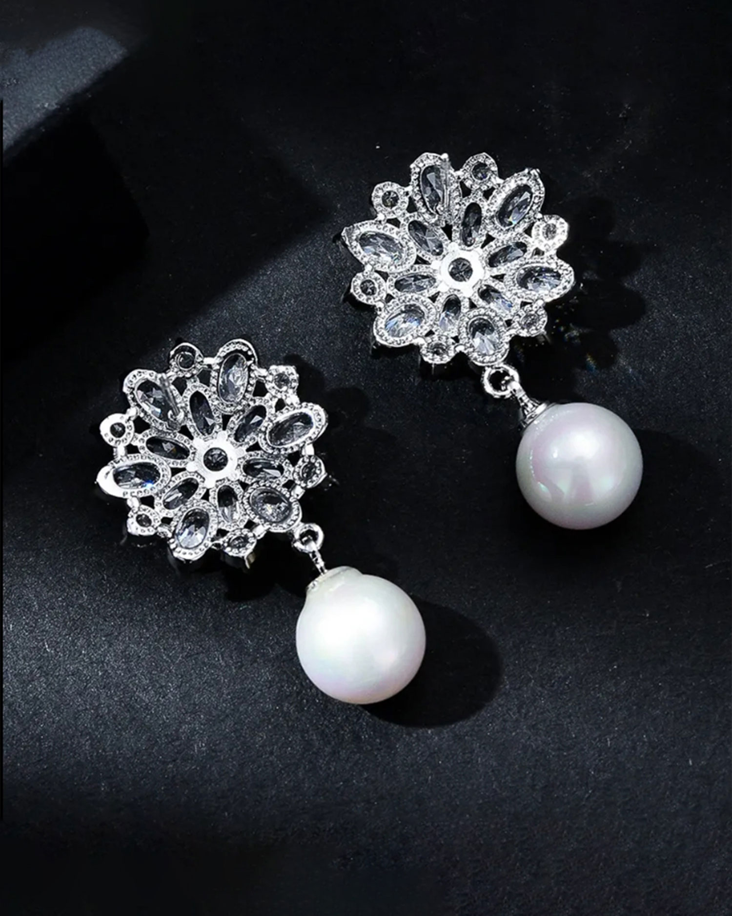 Celara – Bridal Pearl Drop Earrings 3