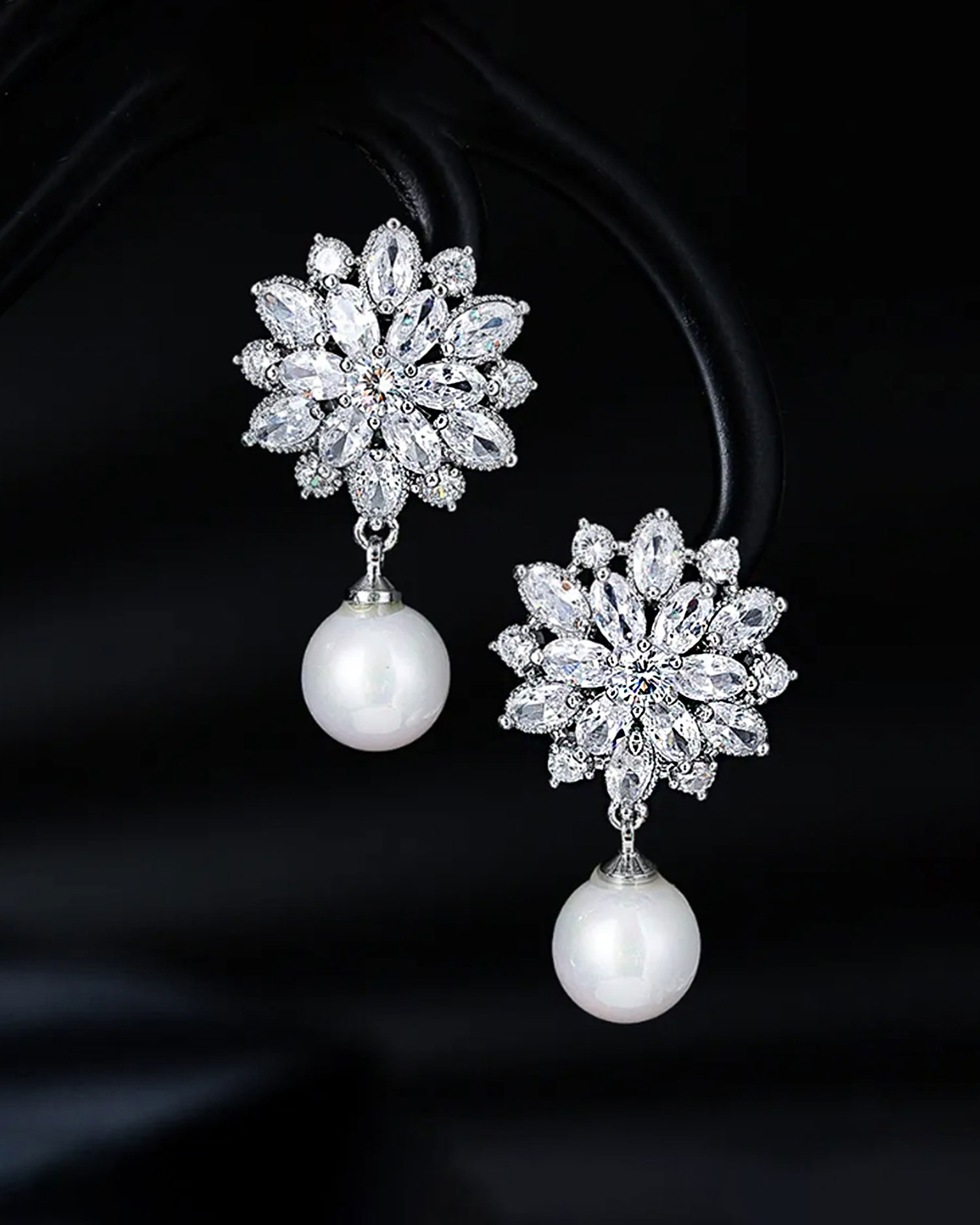 Celara – Bridal Pearl Drop Earrings 4