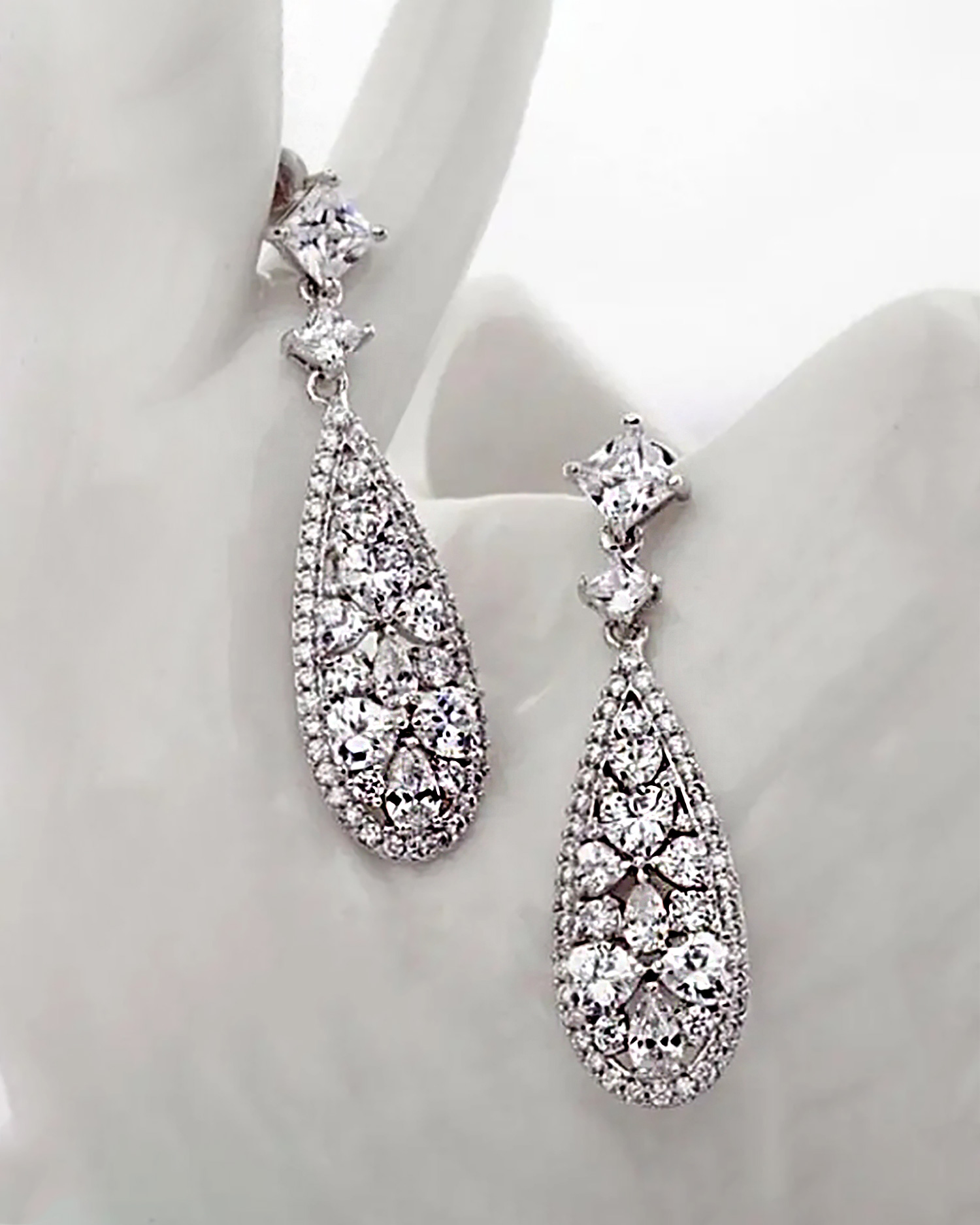 Elara β Zircon Teardrop Earrings