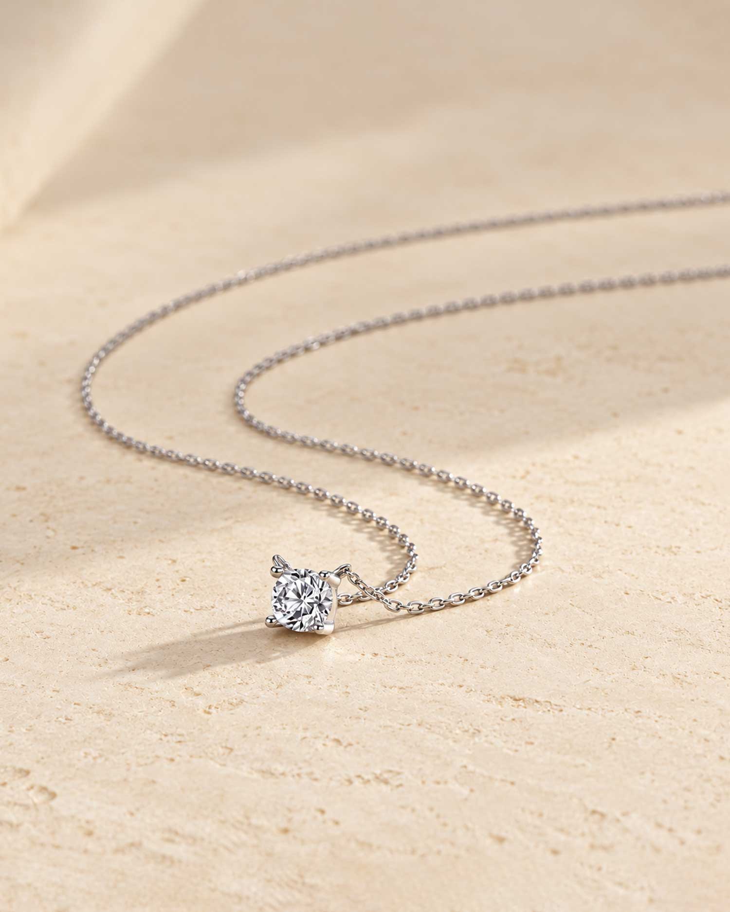 Eleni – Silver Solitaire Necklace 2