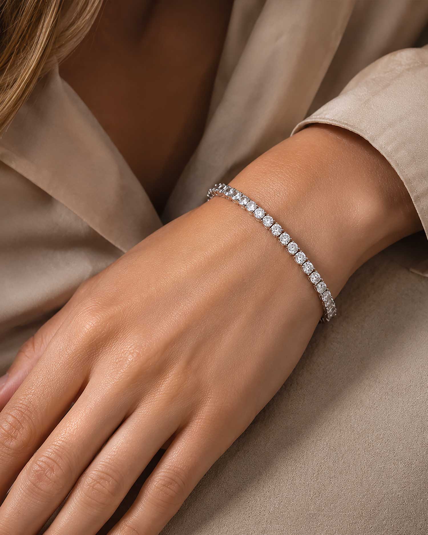 Eluna β 4mm Silver Tennis Bracelet