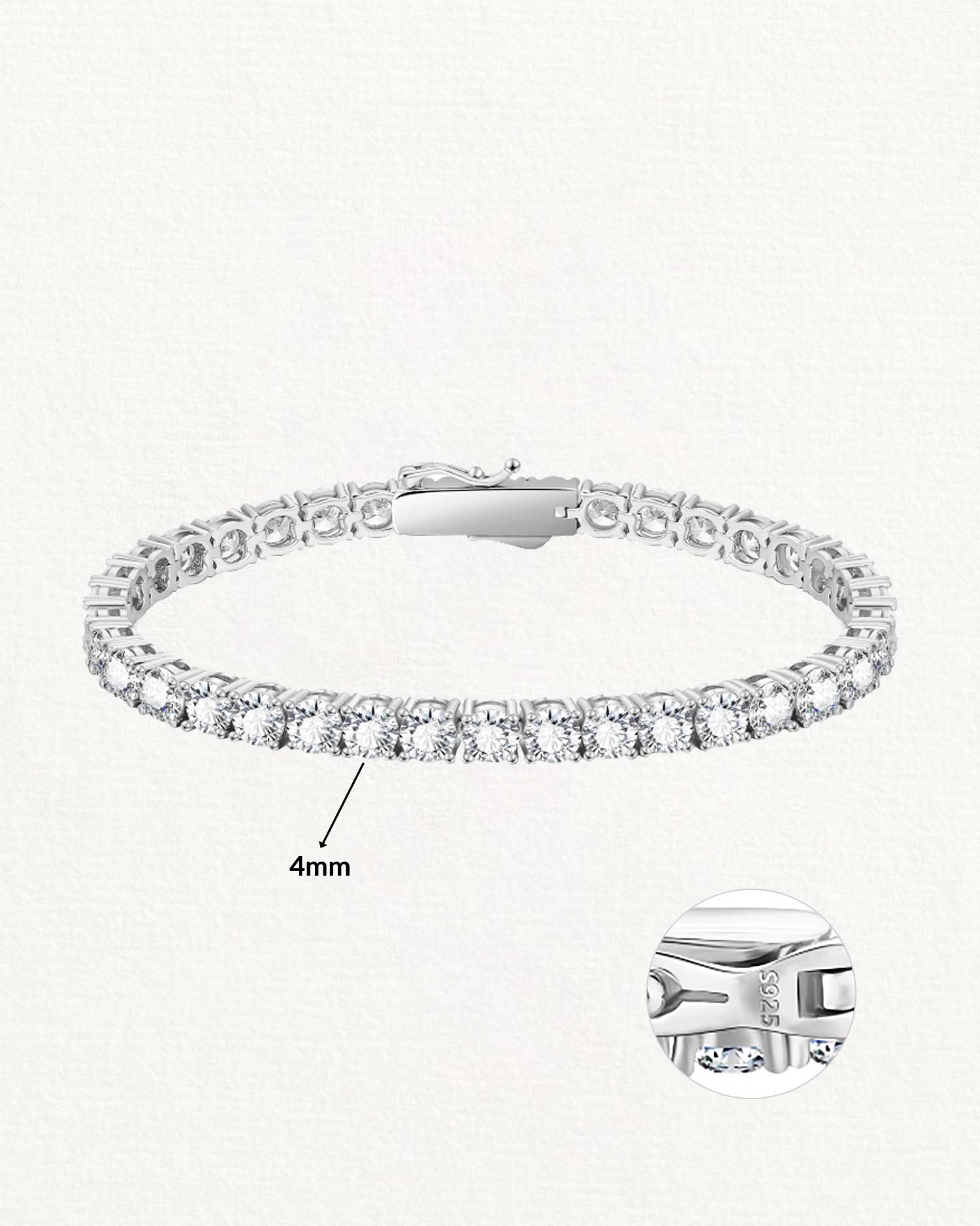 Eluna – 4mm Silver Tennis Bracelet 4