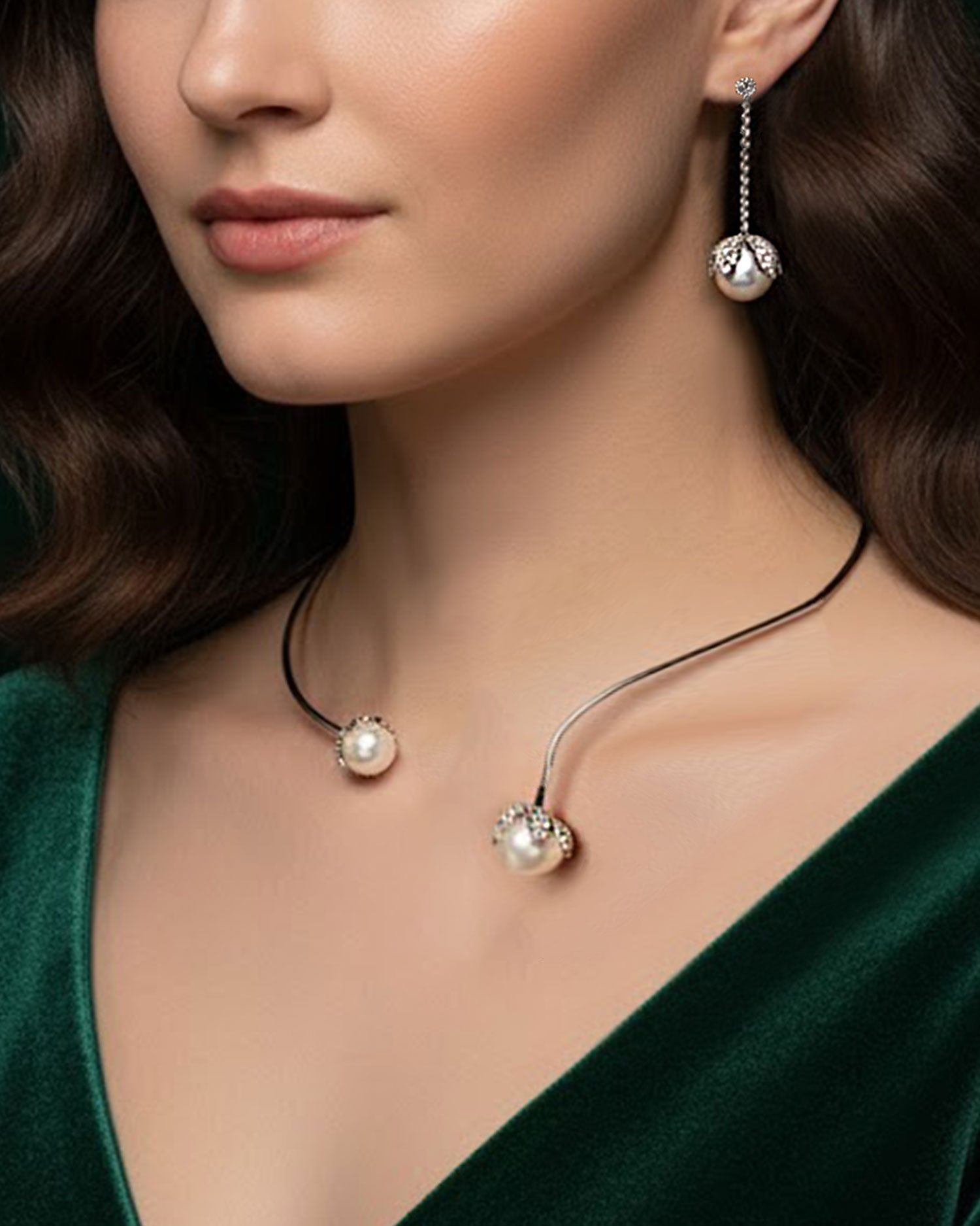 Evania – Flower Pendant Drop Set 4