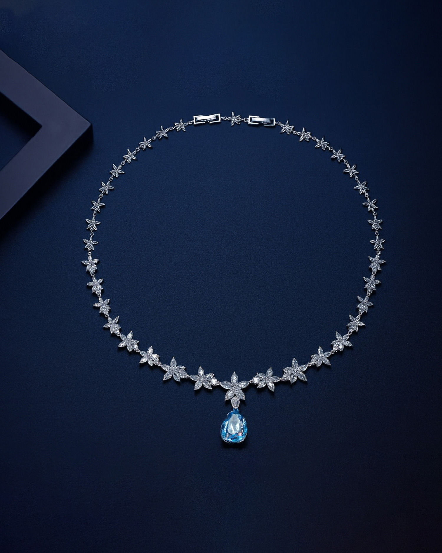 Floraya_Blue Teardrop Zircon Bridal Set 2