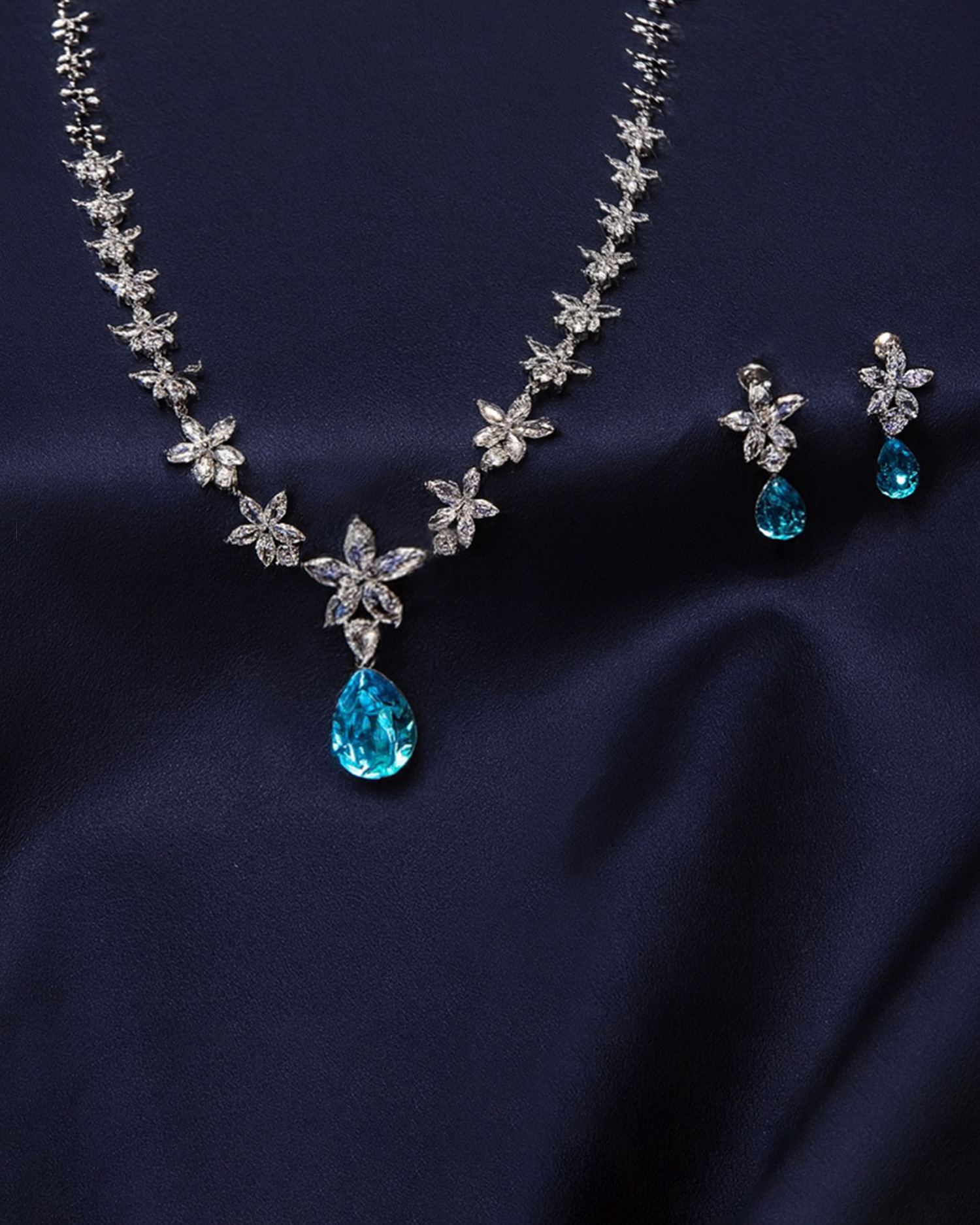 Floraya_Blue Teardrop Zircon Bridal Set 3