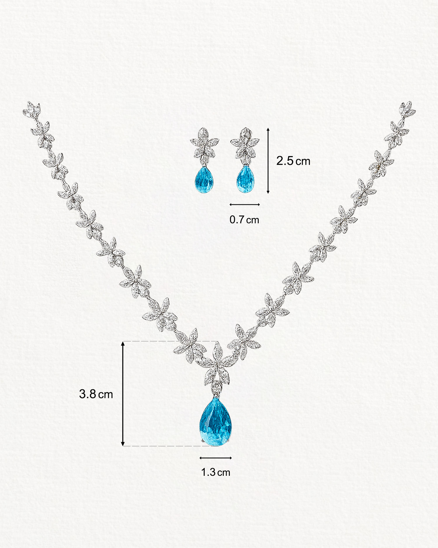 Floraya_Blue Teardrop Zircon Bridal Set 6