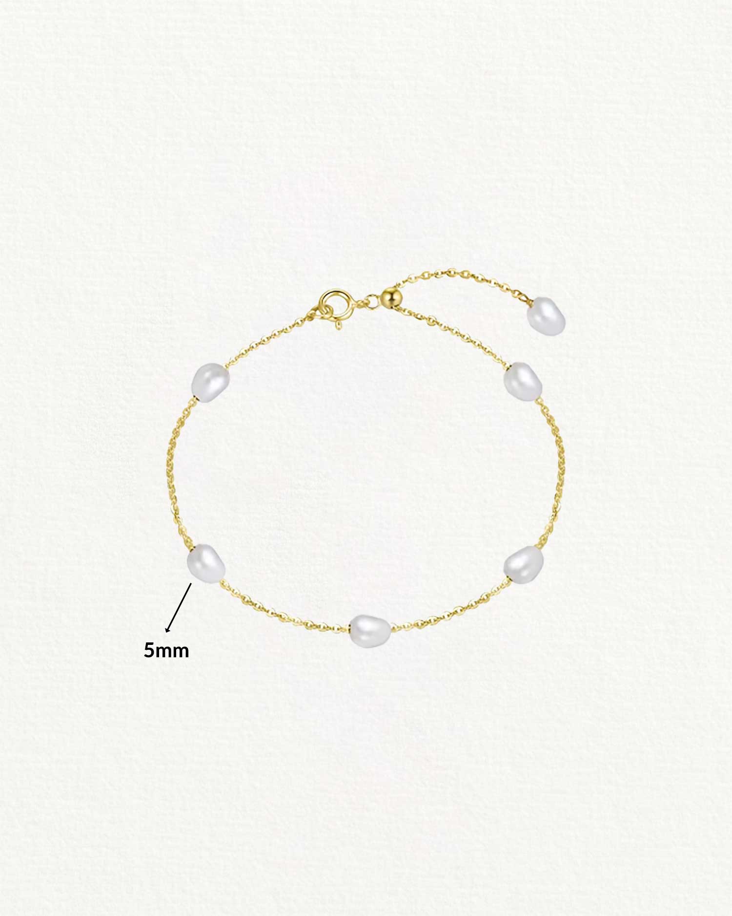 Lumi – Gold Pearl Chain Bracelet 3