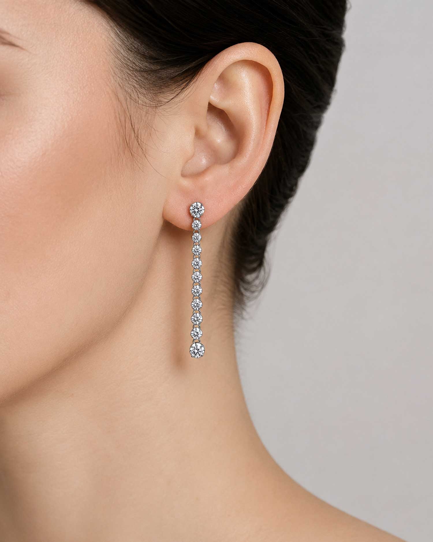 Lyra – Moissanite Tennis Drop Earrings