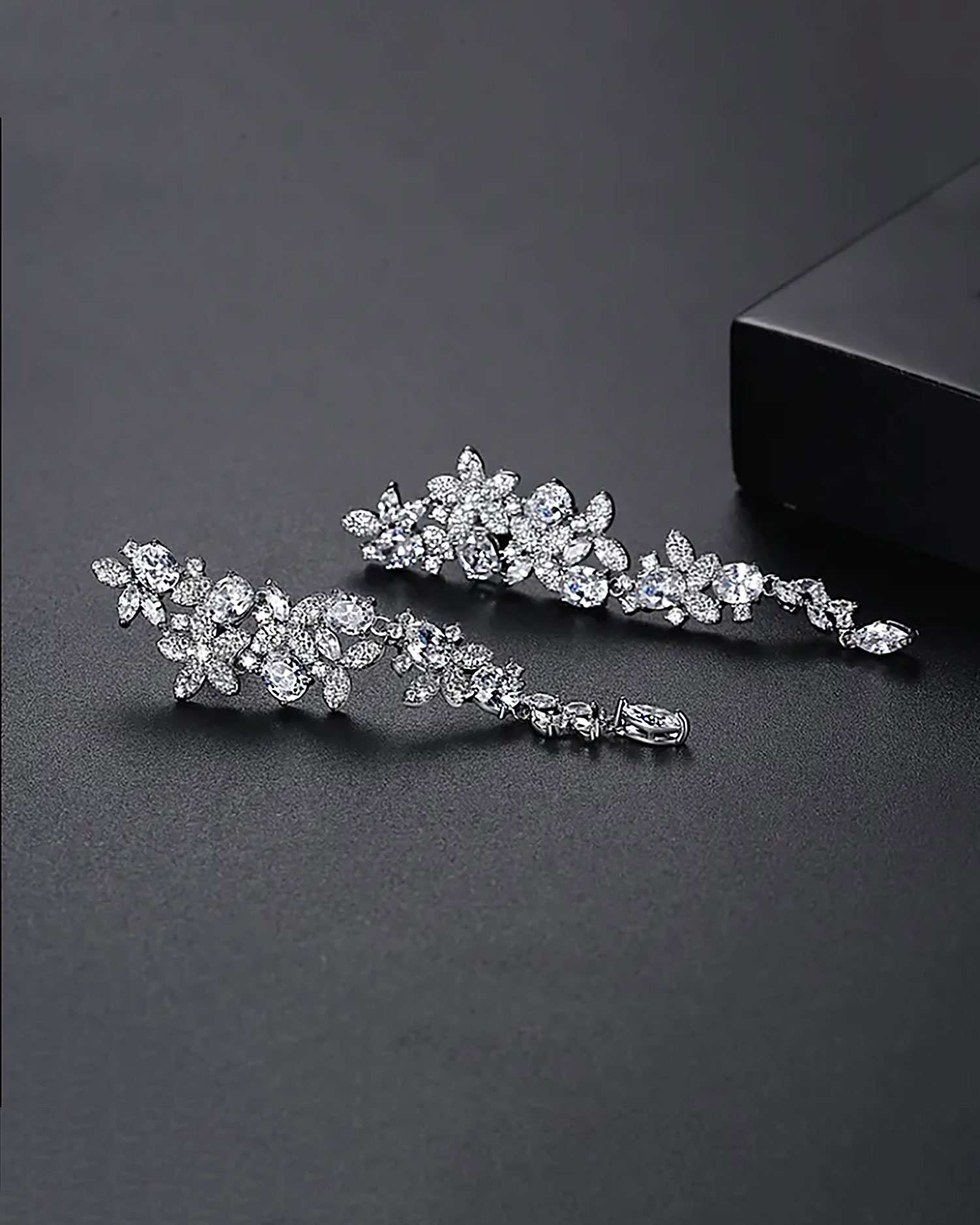 Modena β Zircon Flower Drop Earrings