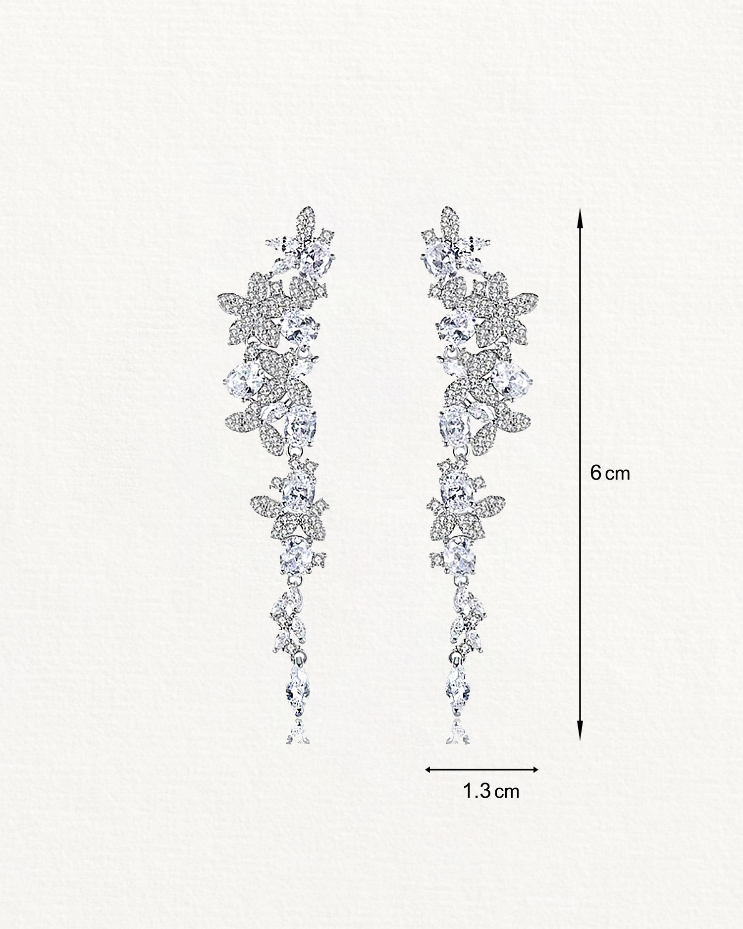 Modena – Zircon Flower Drop Earrings 4