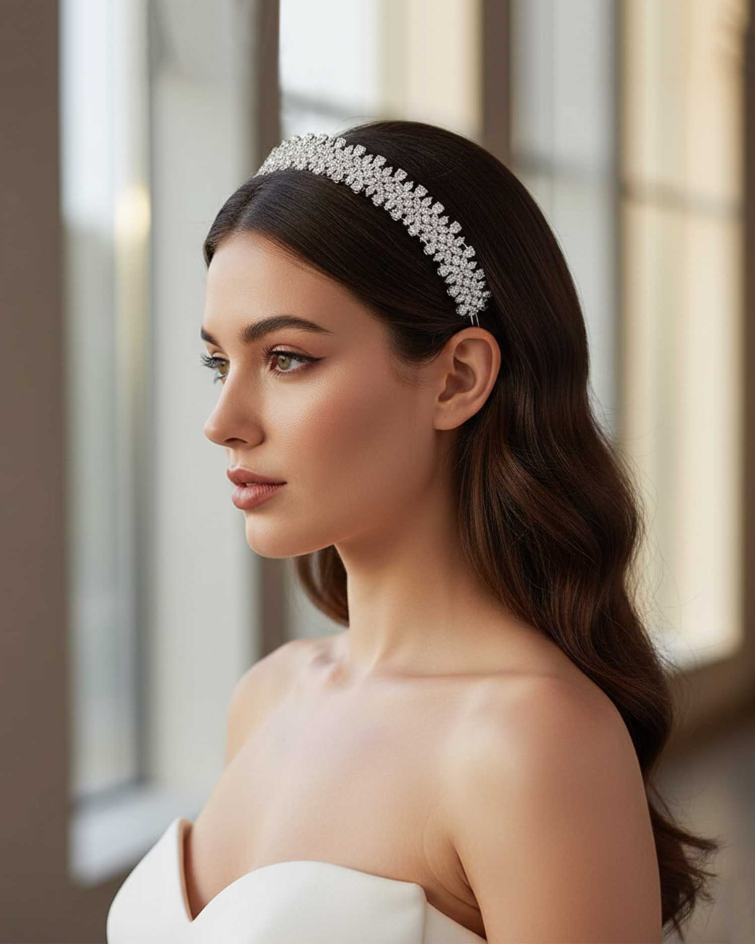 Novira _ Sculpted Crystal Bridal Tiara 3