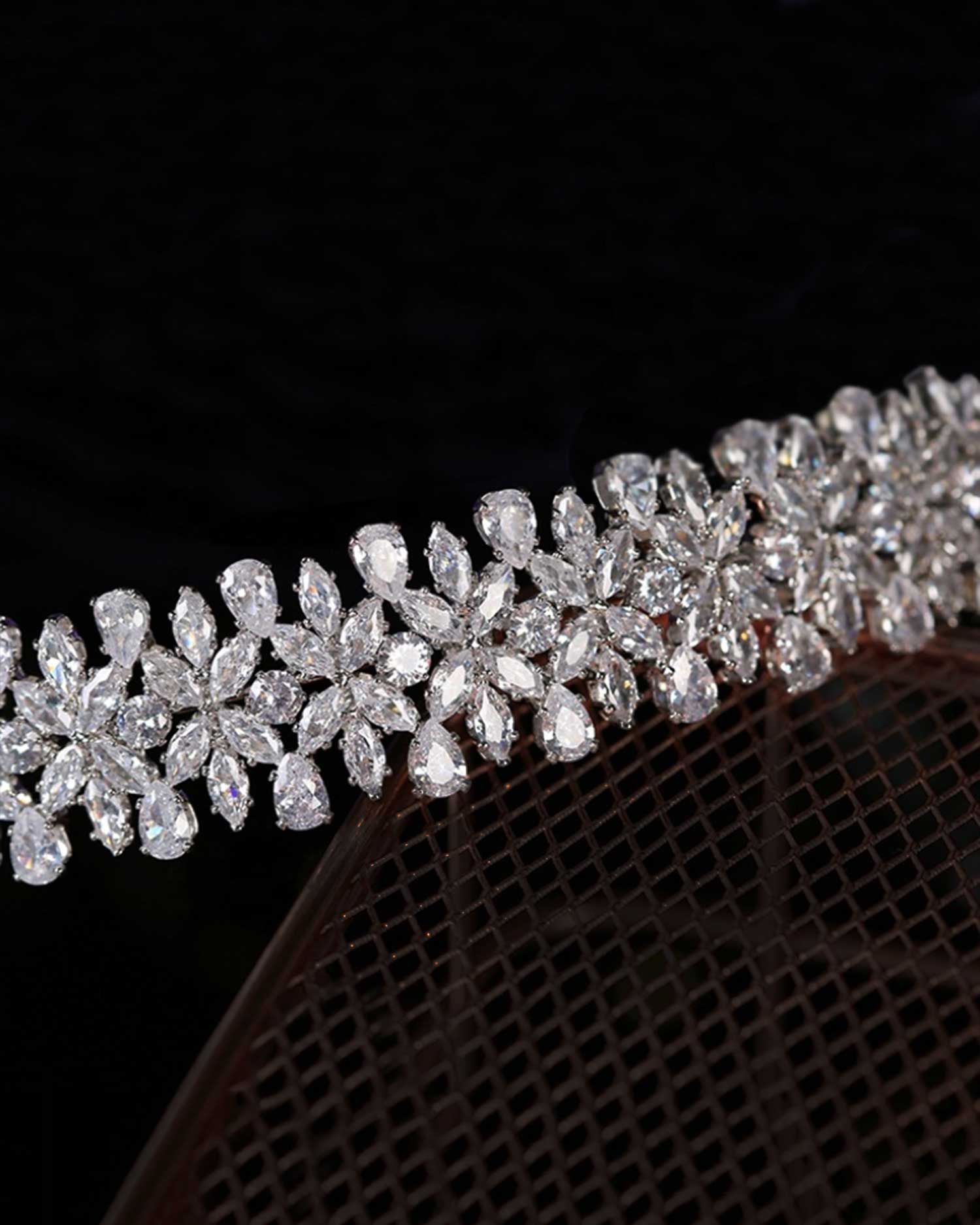 Novira _ Sculpted Crystal Bridal Tiara 2