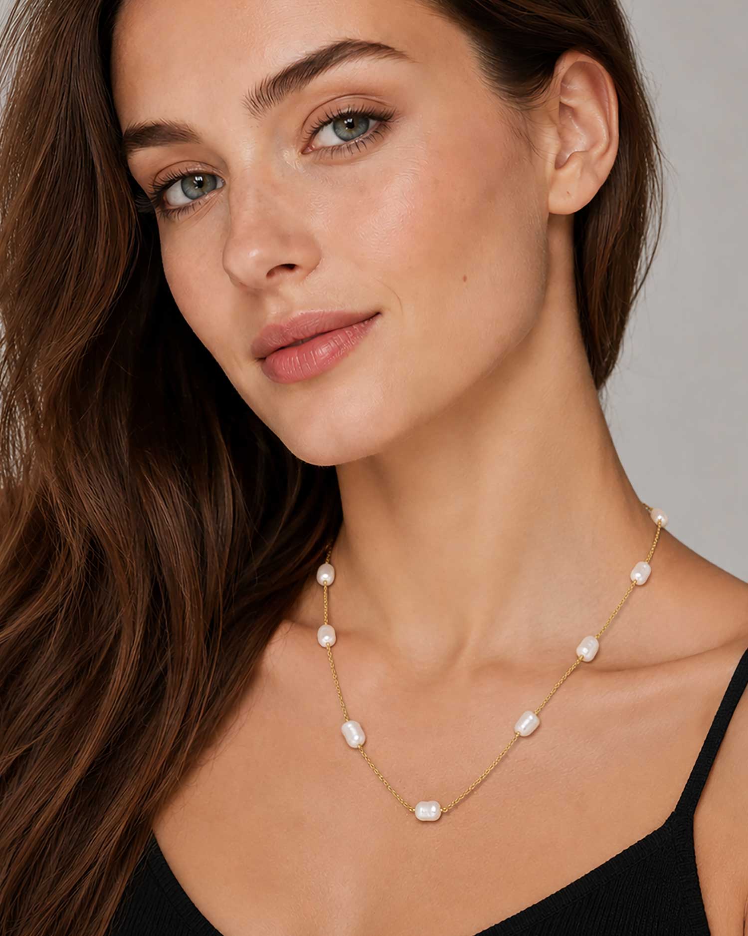 Orivelle – Freshwater Pearl Station Necklace 2