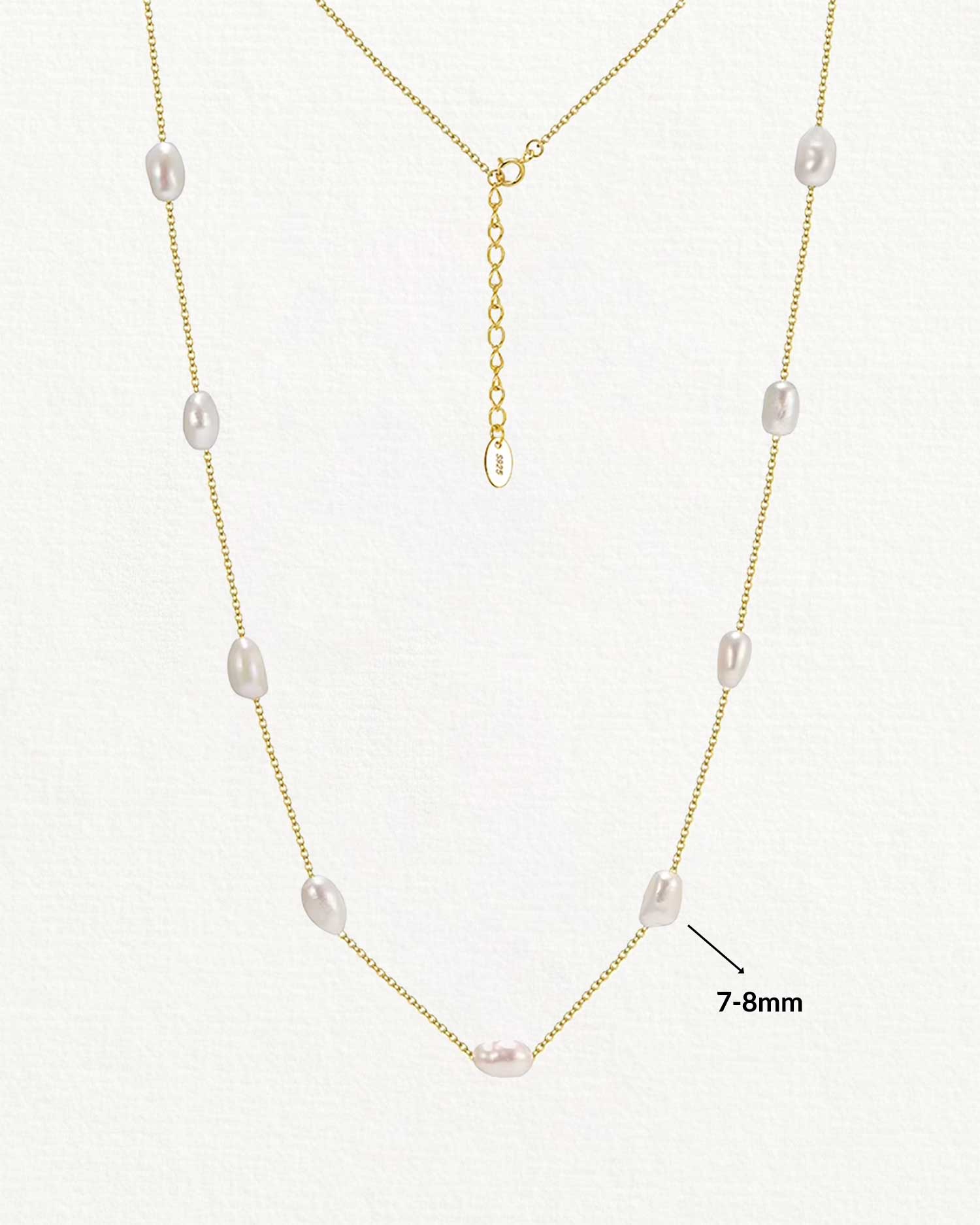 Orivelle – Freshwater Pearl Station Necklace 3
