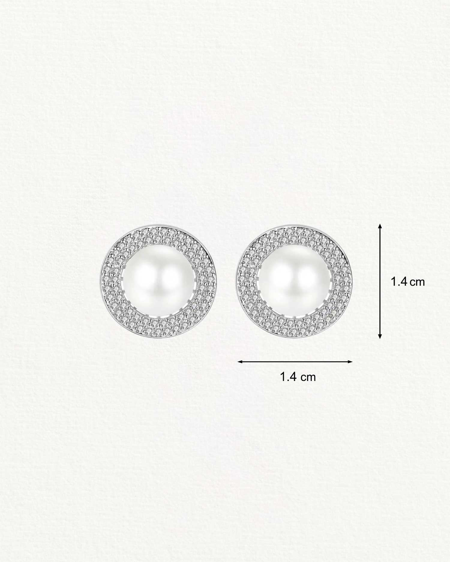 Pearl – Zirconia Halo Stud Earrings 5
