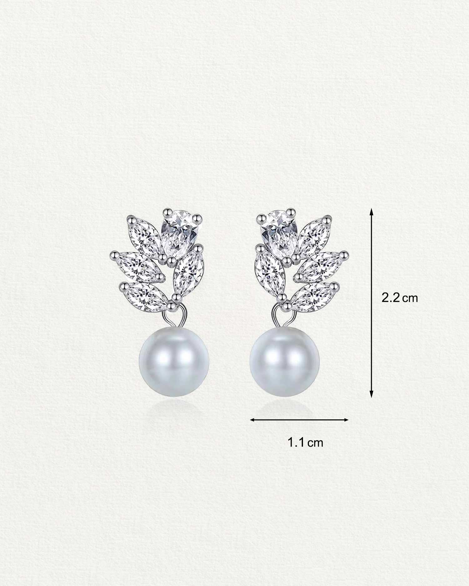 Pearlora – Leaf Pearl Drop Earrings 3