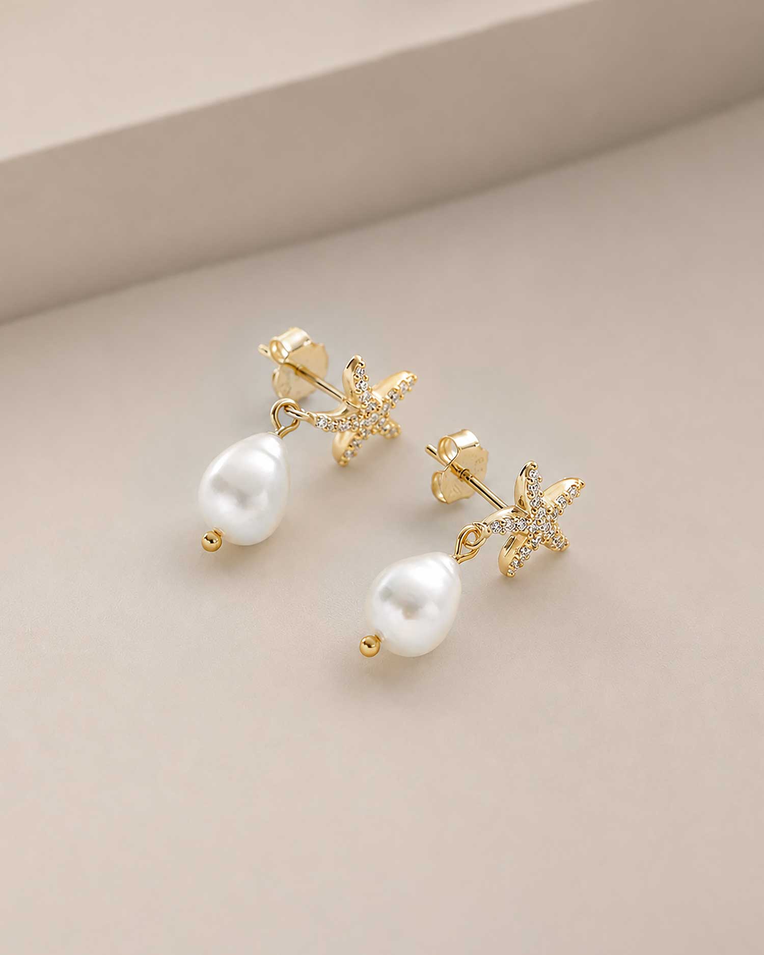 Sela – Freshwater Pearl Starfish Drop Earrings 3