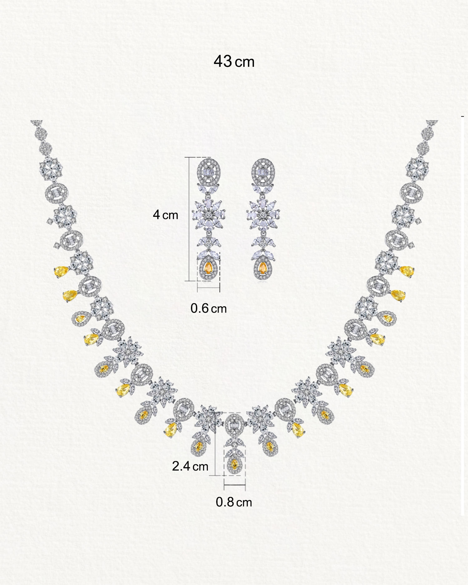 Solis – Yellow & White Zircon Bridal Set 6