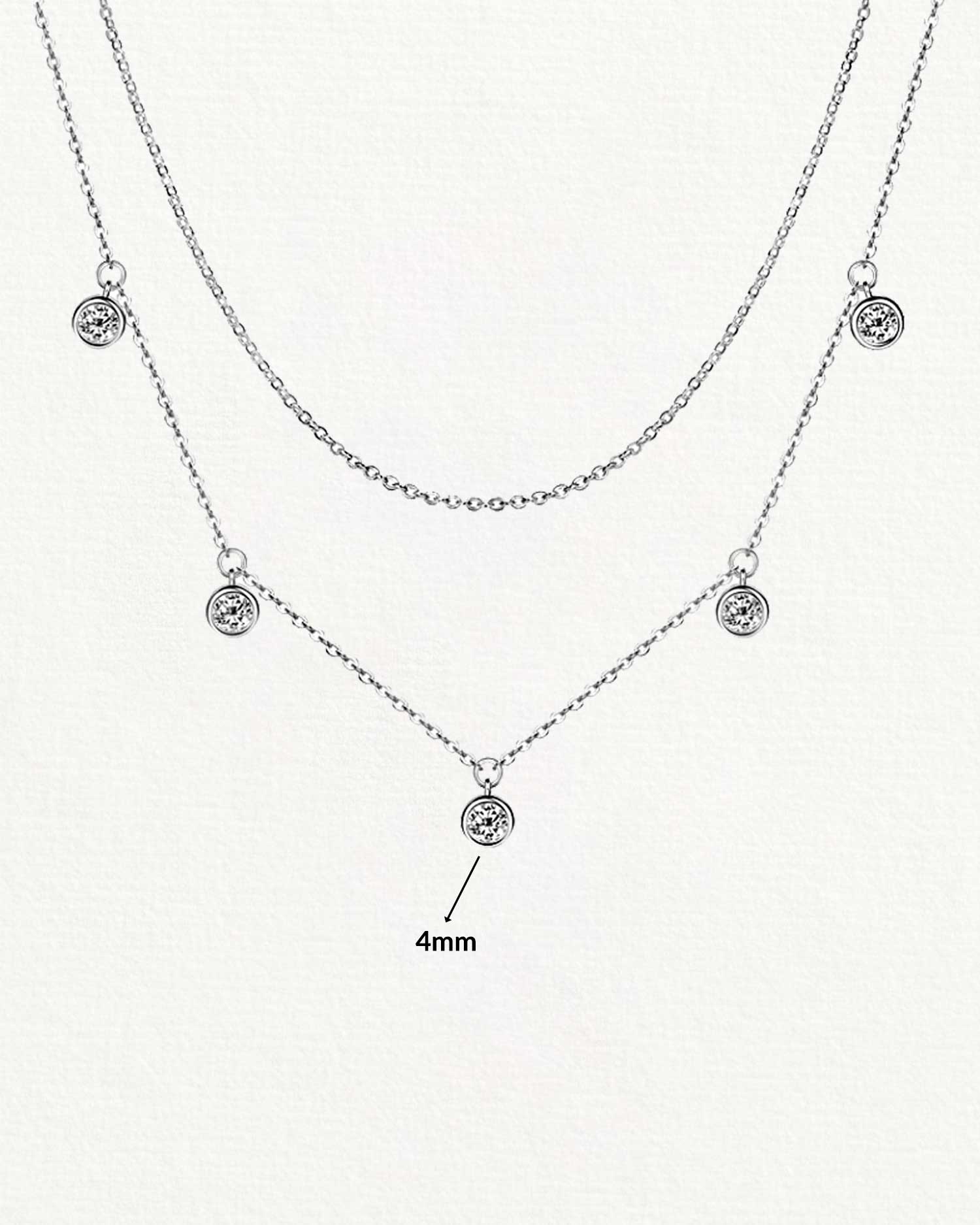 Sorelle – Silver Moissanite Layered Necklace 4