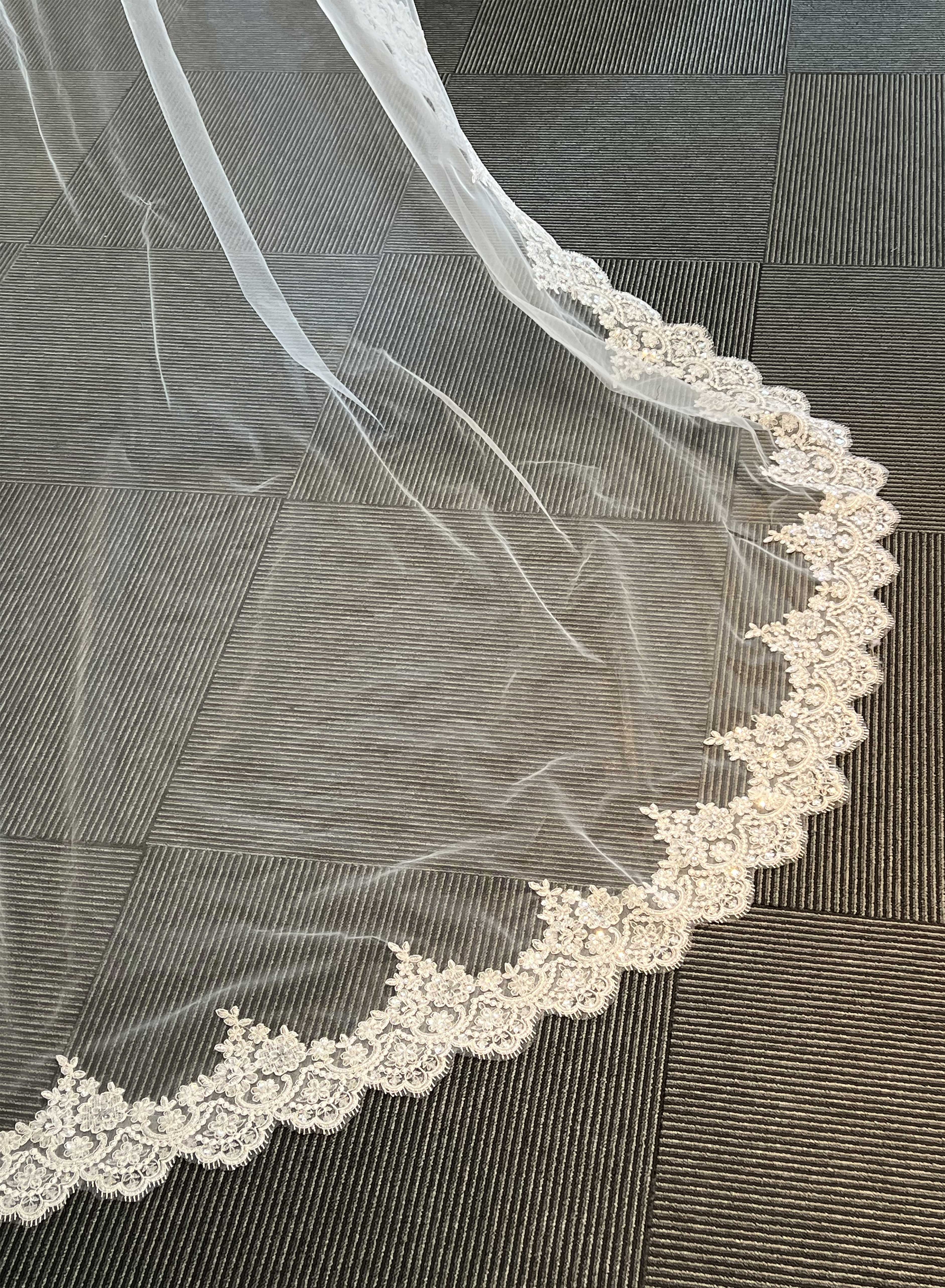 Star – Lace Edge Cathedral Veil 3