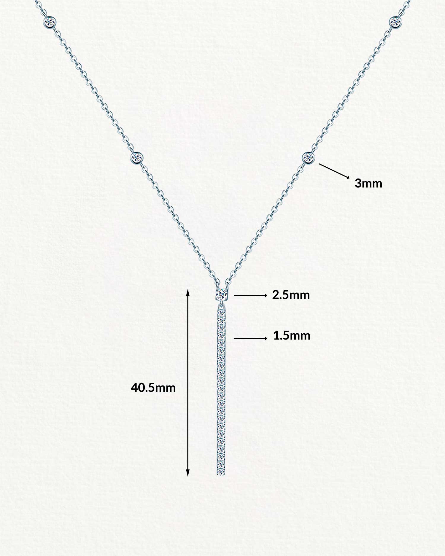 Sylara – Moissanite Bar Pendant Necklace 5