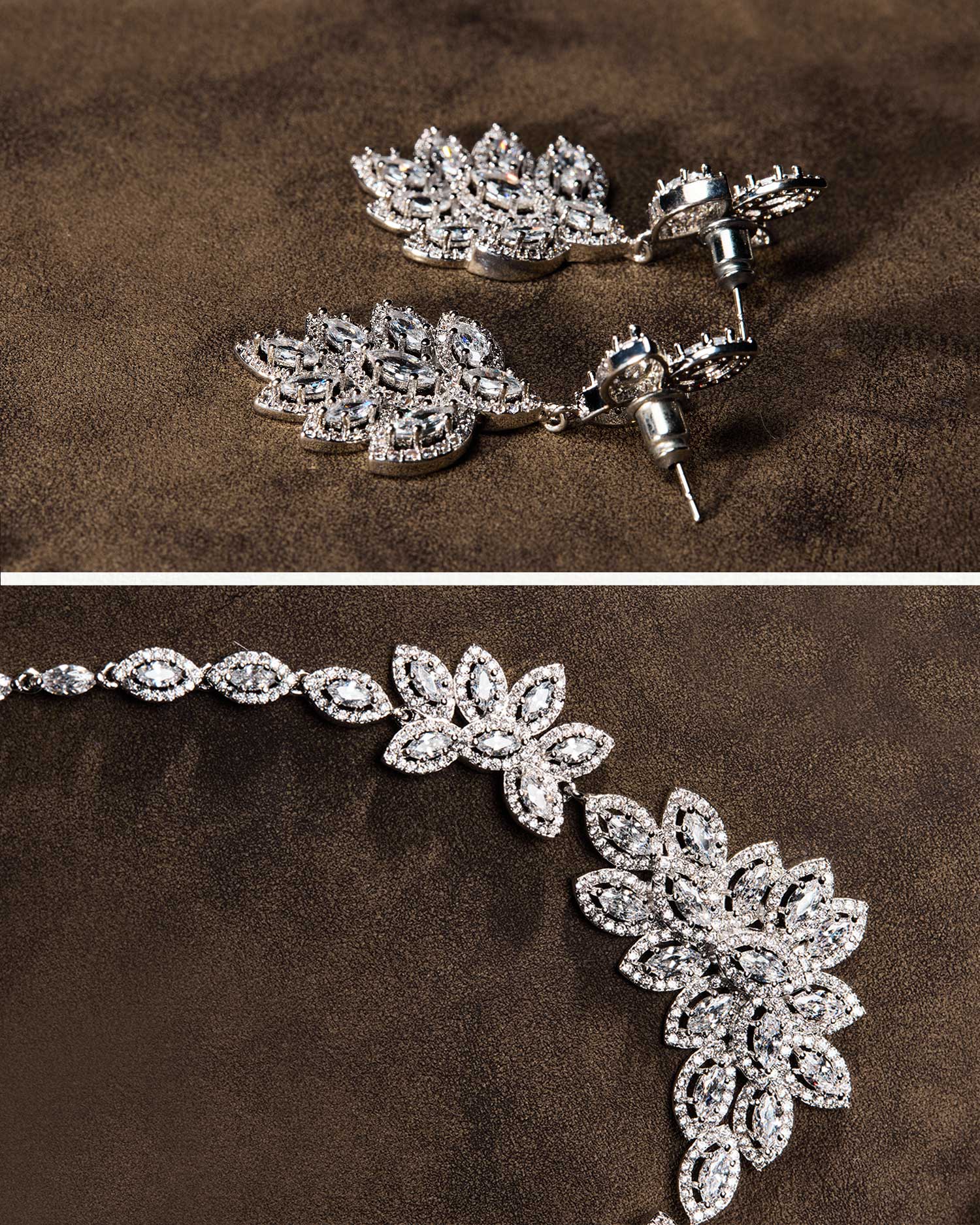 Sylvenn – Floral Leaf Zircon Bridal Set 4