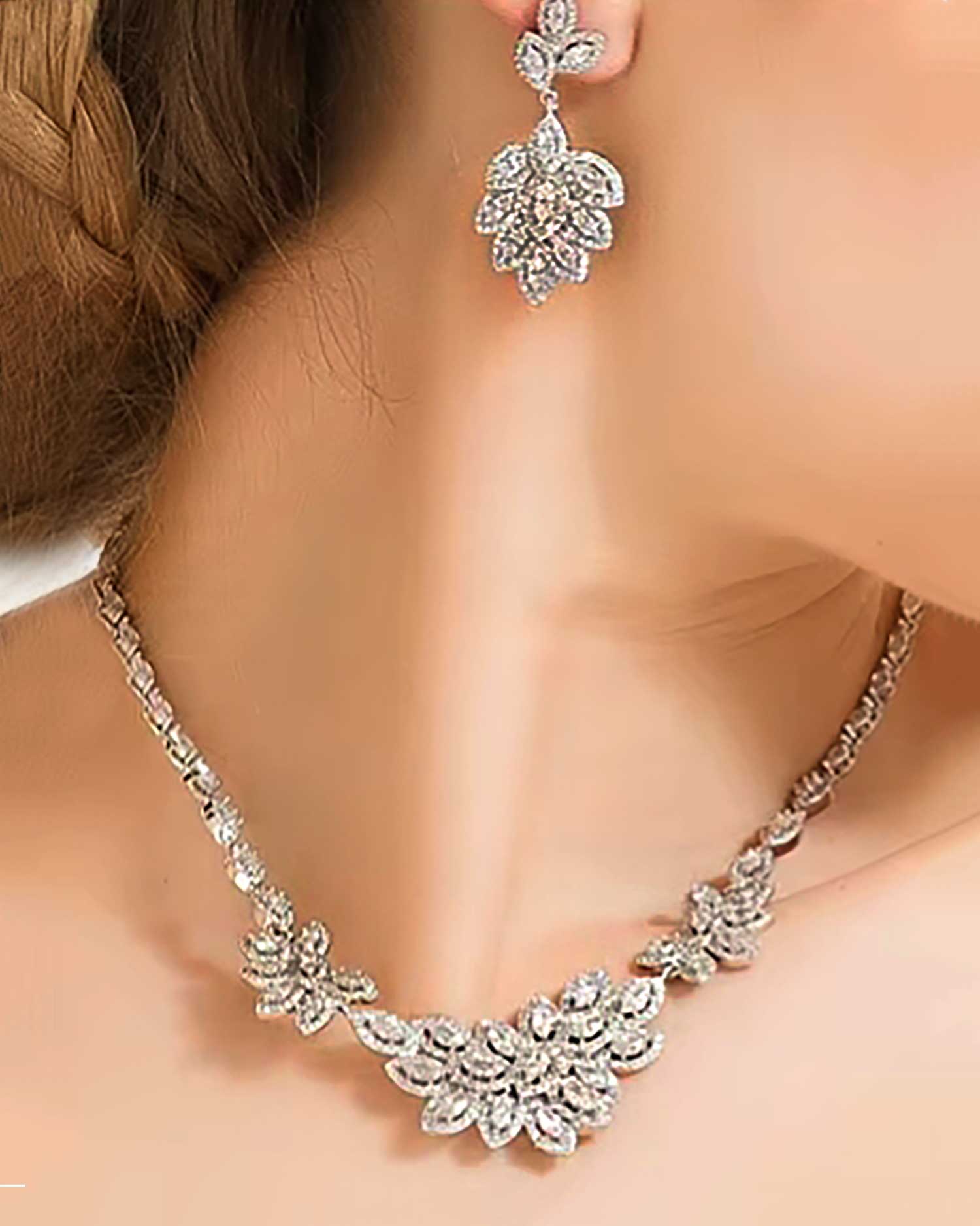 Sylvenn – Floral Leaf Zircon Bridal Set 6