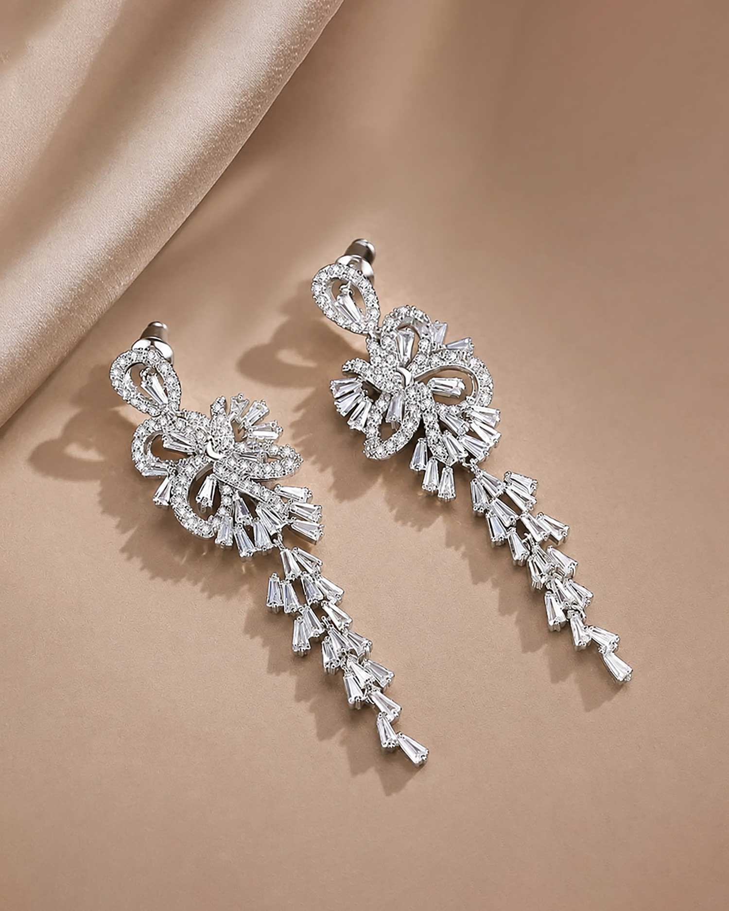 Viora – Zircon Bridal Drop Earrings 2