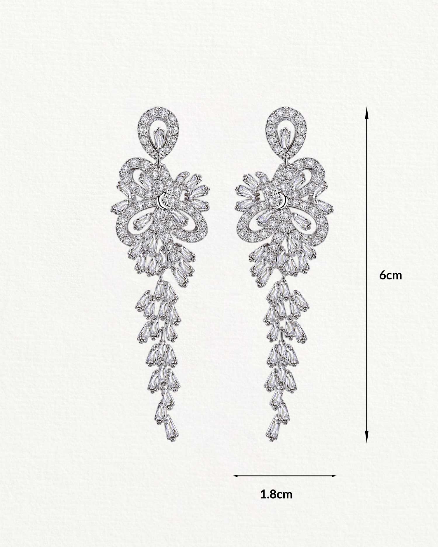 Viora – Zircon Bridal Drop Earrings 4