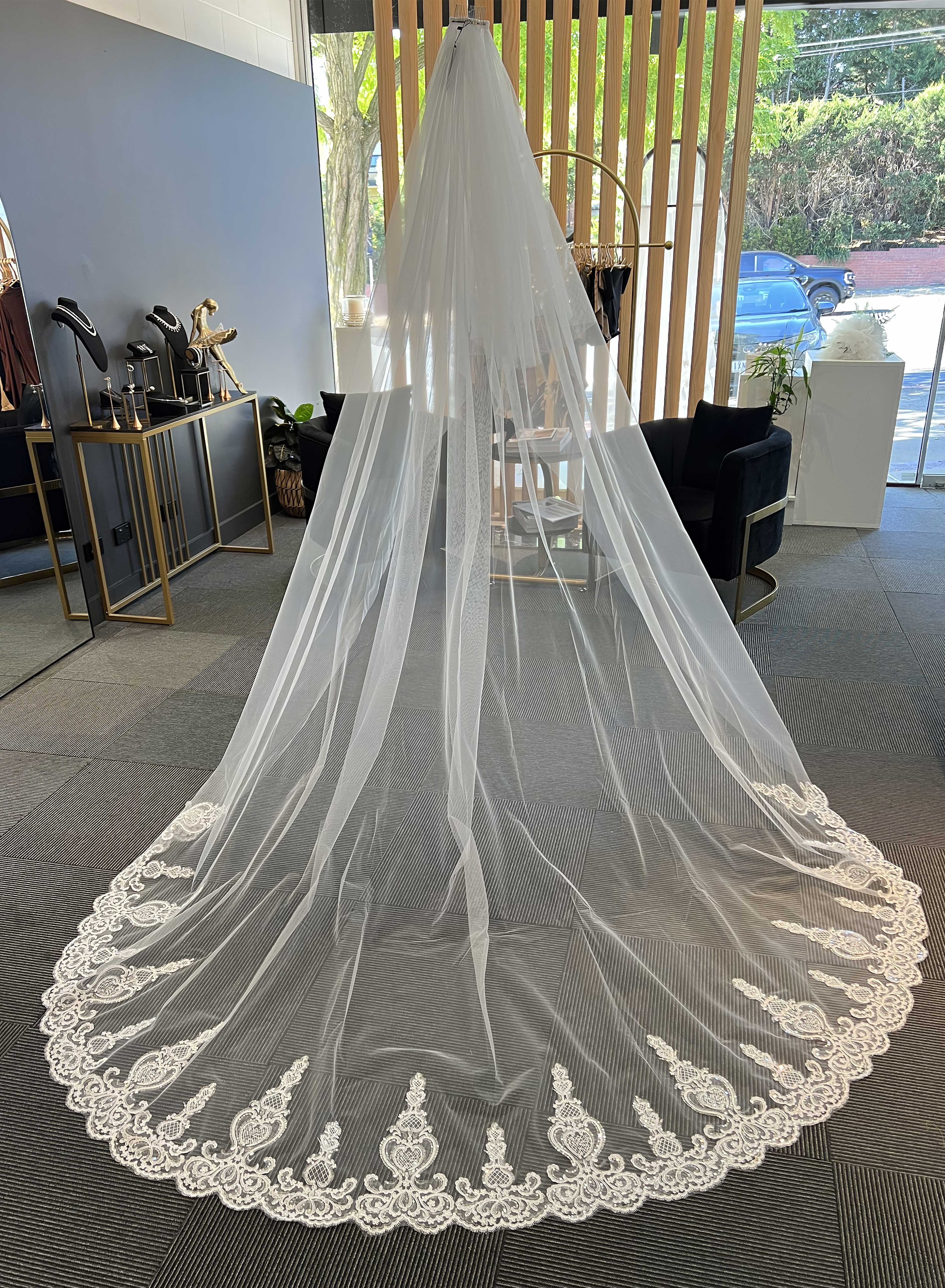 Dior β Lace Edge Cathedral Veil